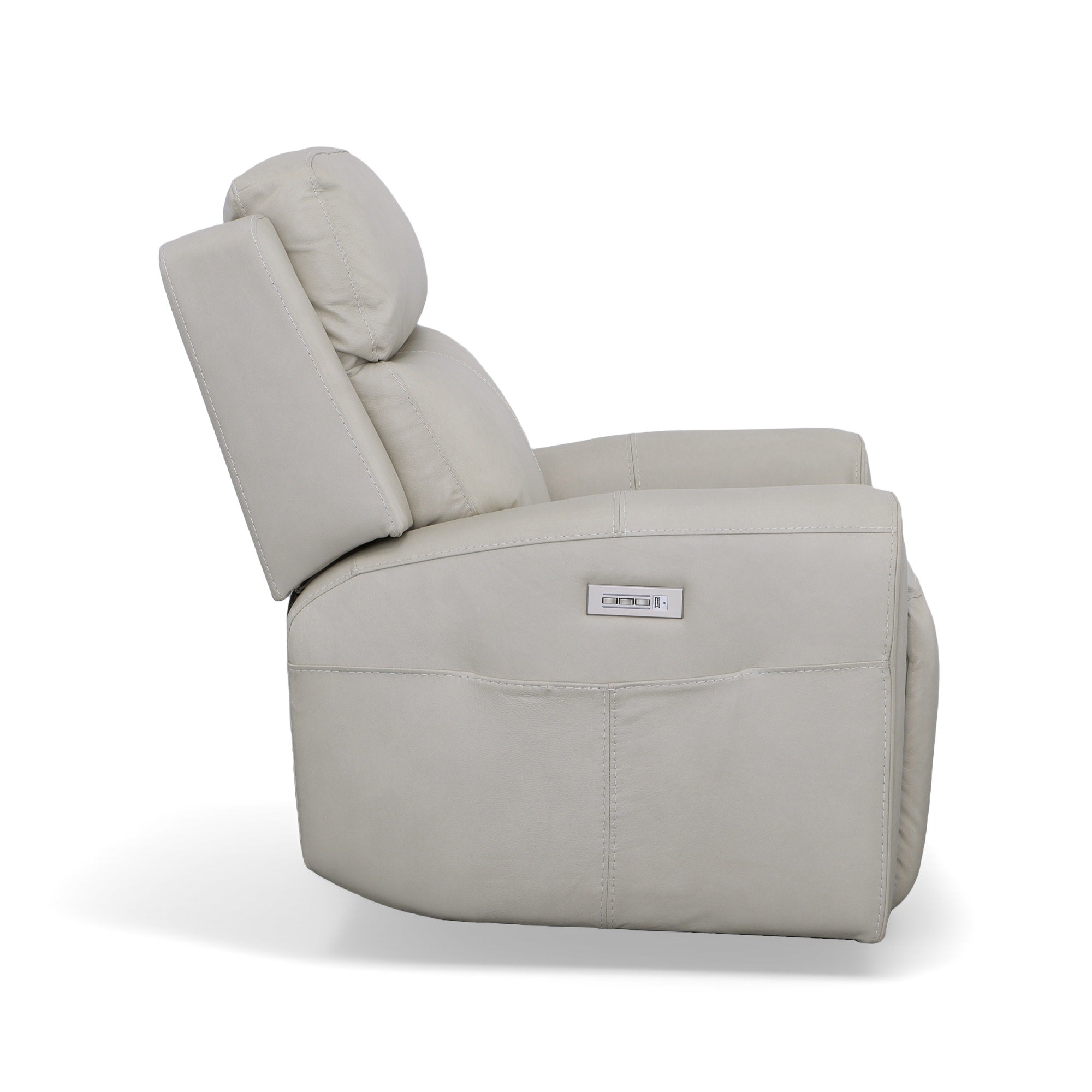 Barnett Leather Power Recliner with Power Headrest & Lumbar