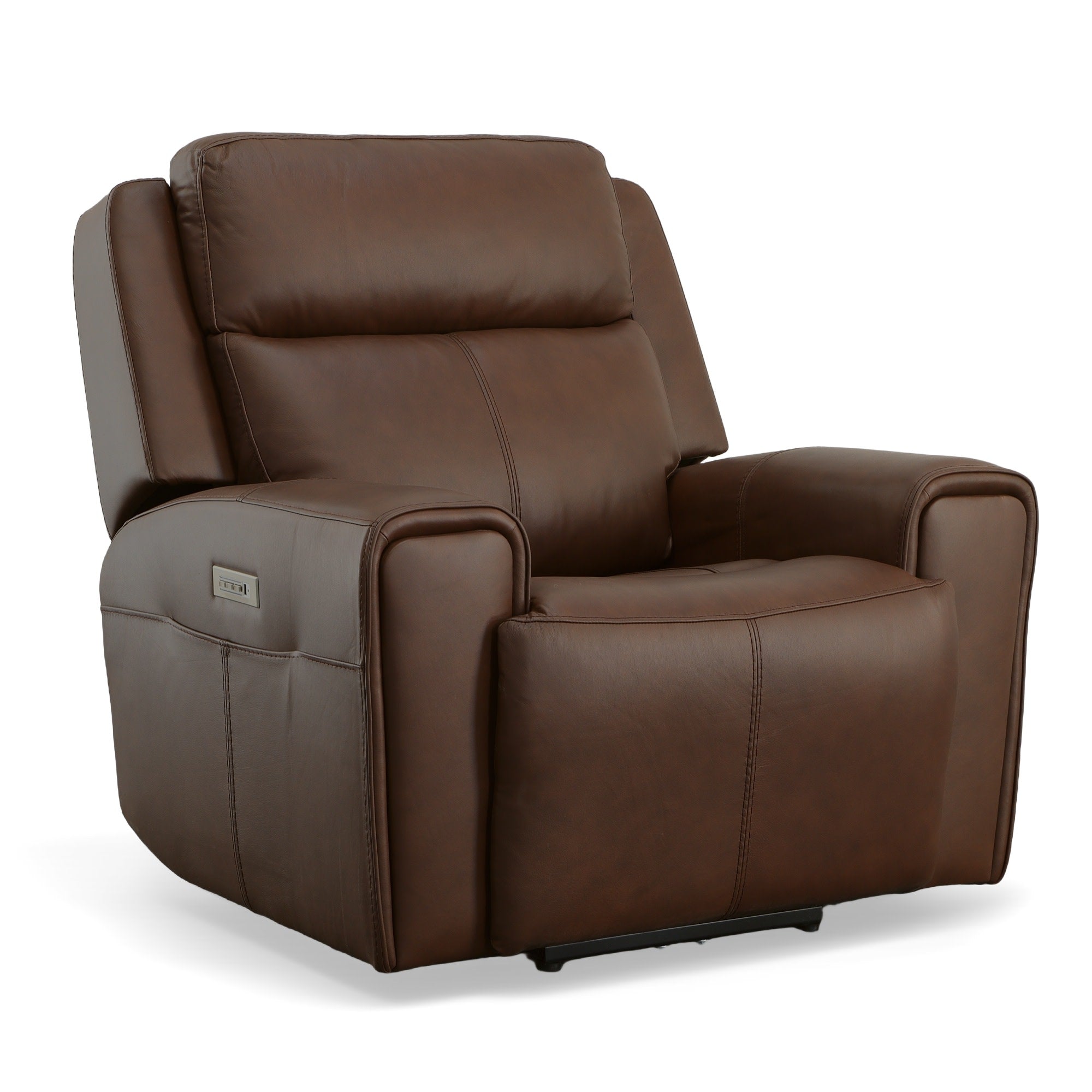 Barnett Leather Power Recliner with Power Headrest & Lumbar