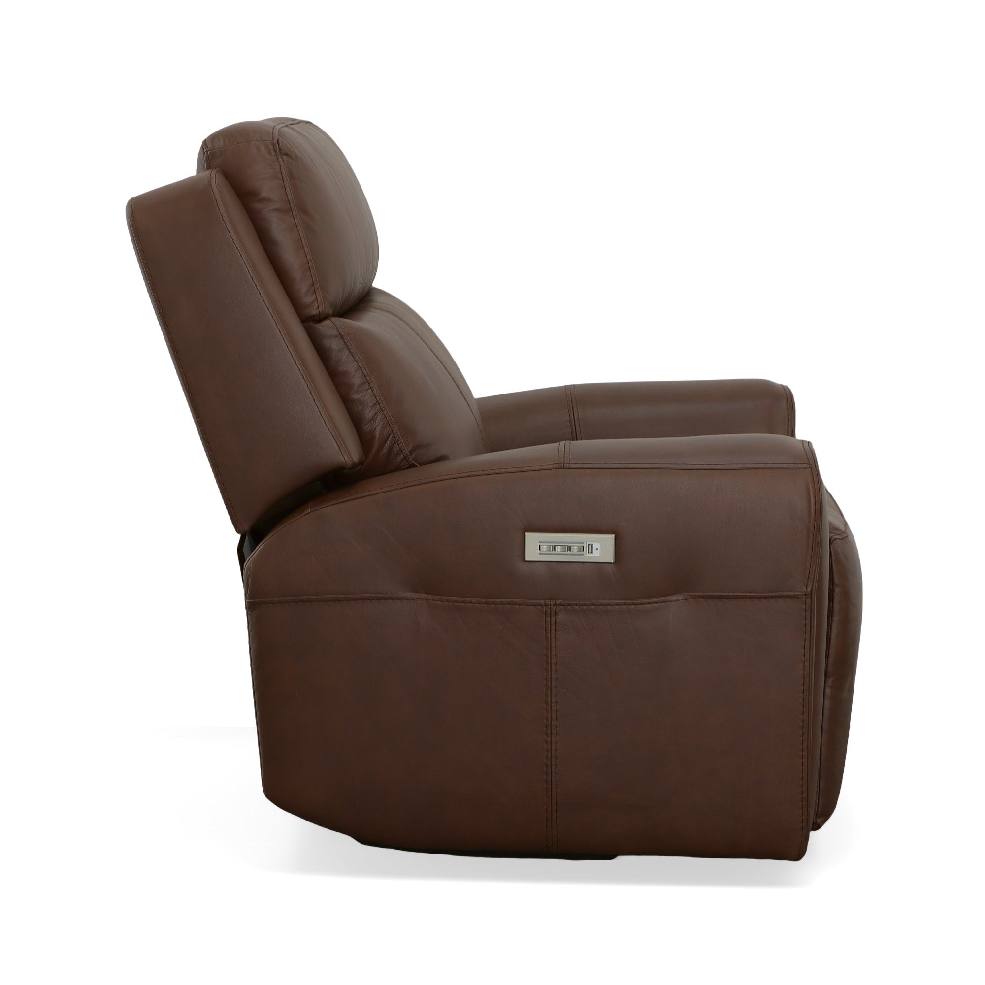 Barnett Leather Power Recliner with Power Headrest & Lumbar