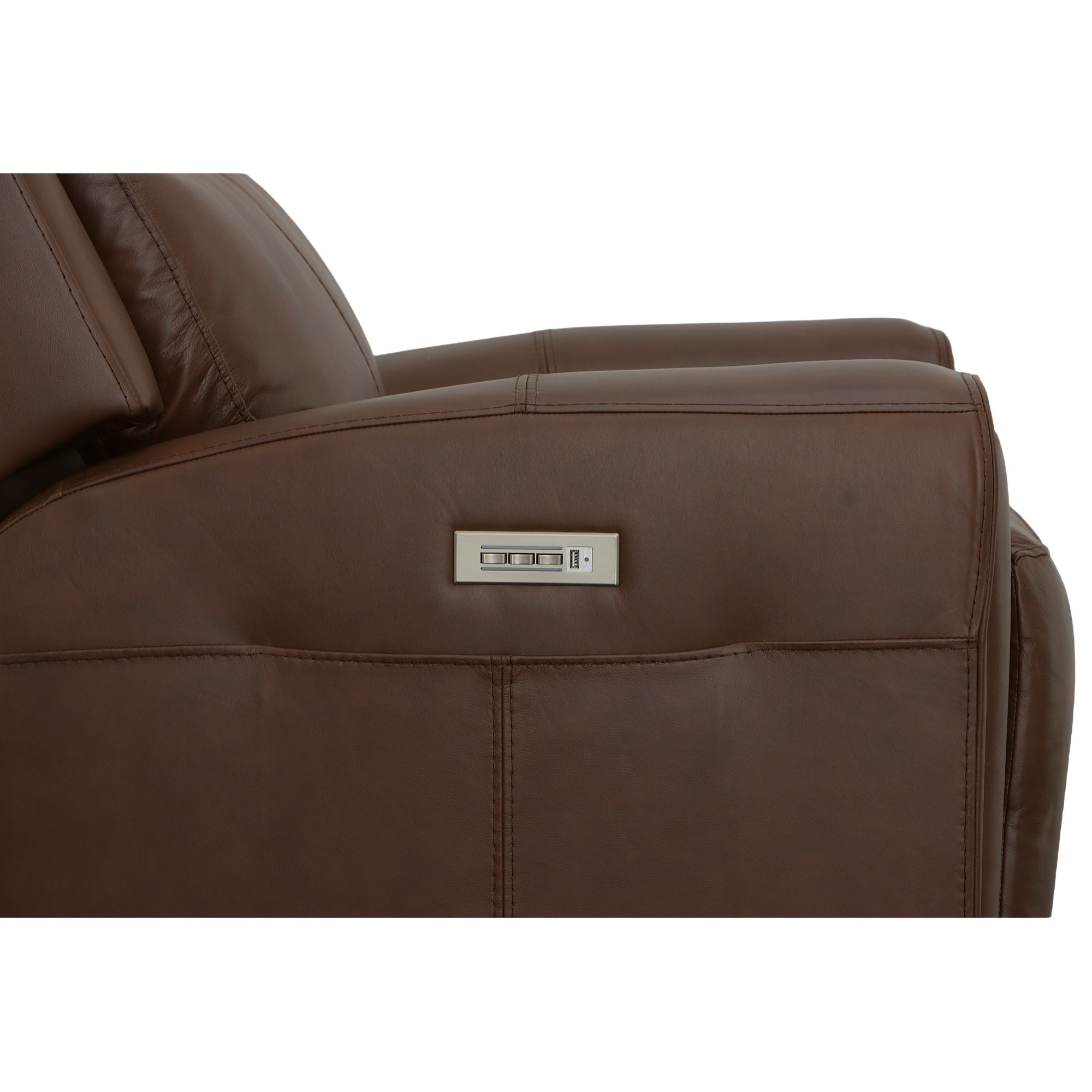 Barnett Leather Power Recliner with Power Headrest & Lumbar