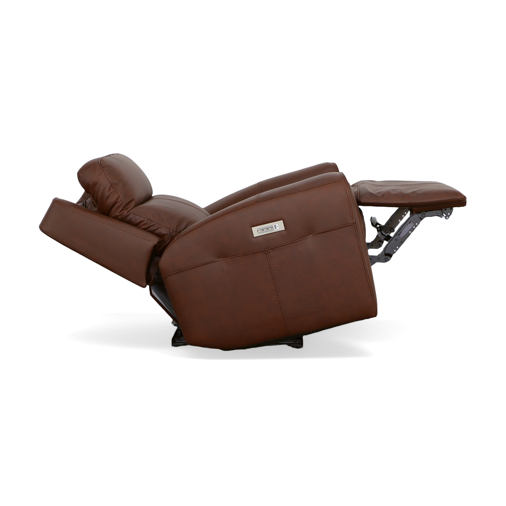 Barnett Leather Power Recliner with Power Headrest & Lumbar