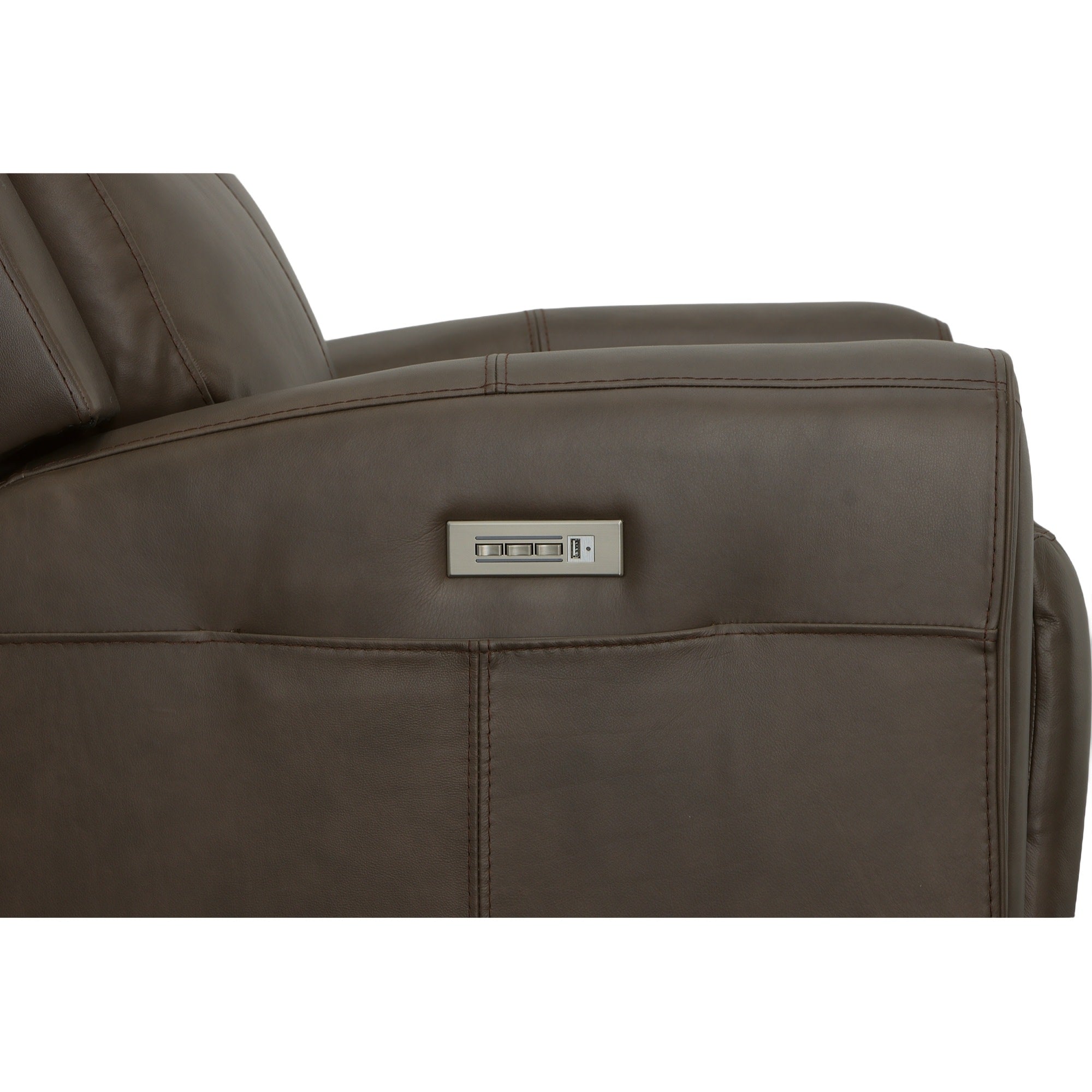 Barnett Leather Power Recliner with Power Headrest & Lumbar