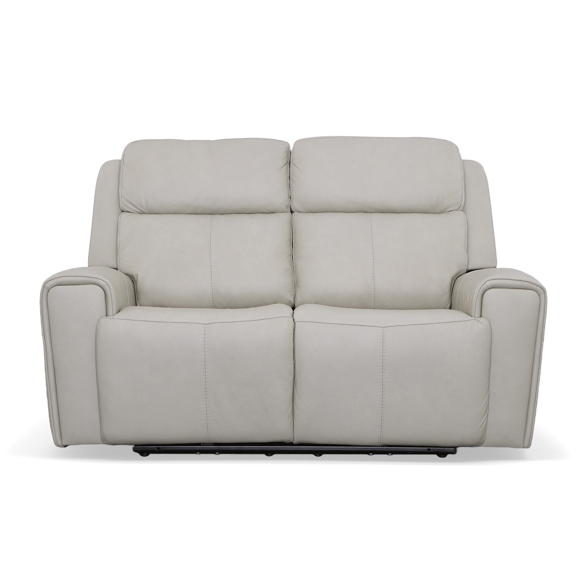 Barnett Leather Power Reclining Loveseat with Power Headrests & Lumbar