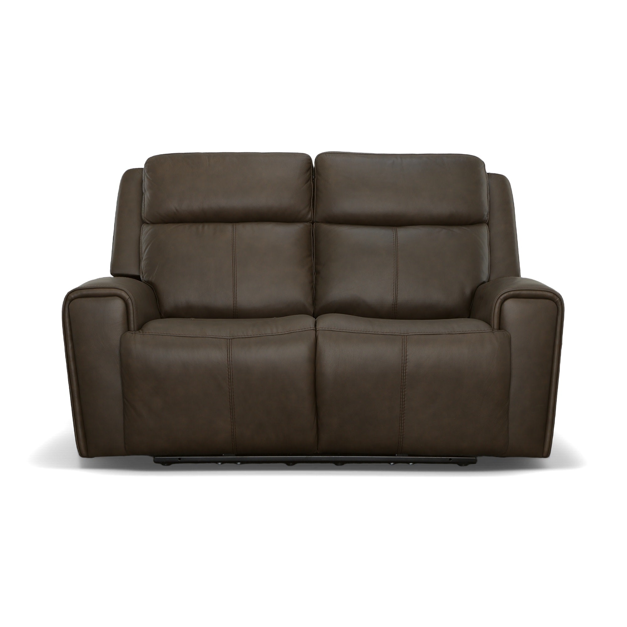 Barnett Leather Power Reclining Loveseat with Power Headrests & Lumbar