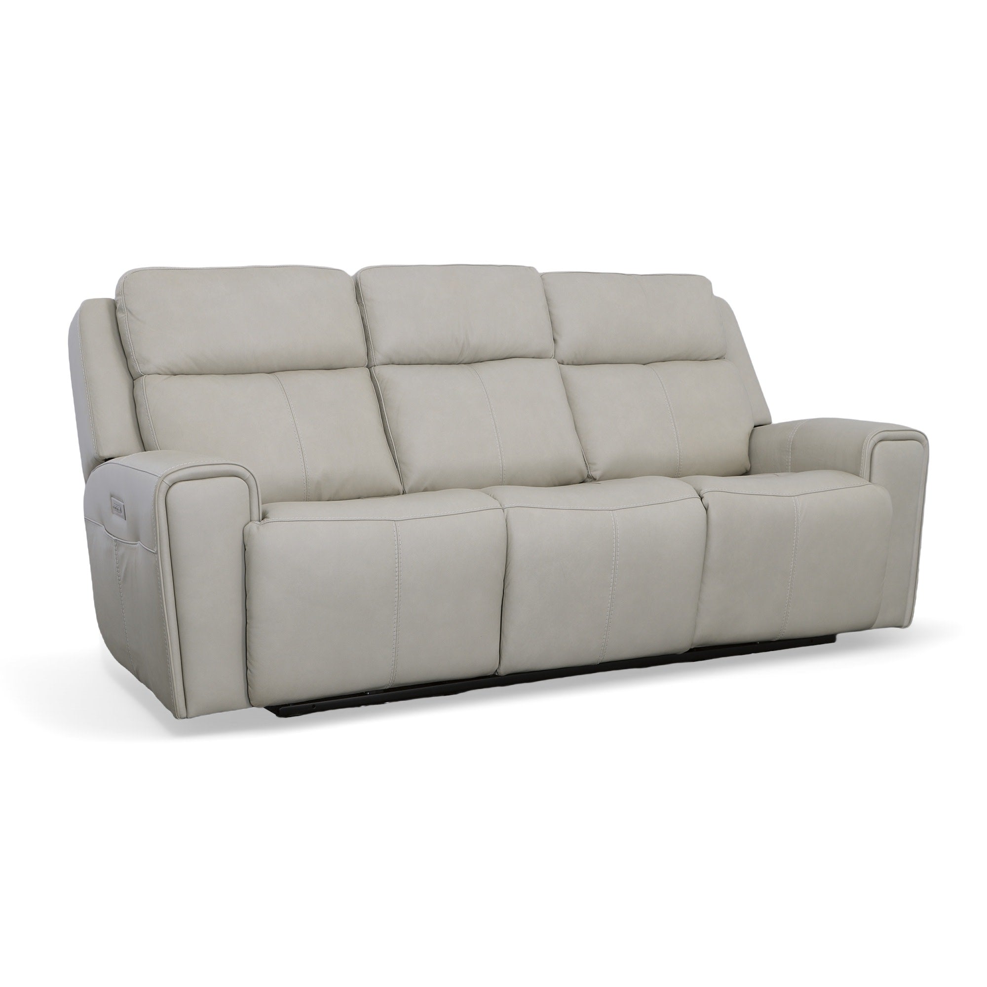 Barnett Leather Power Reclining Sofa with Power Headrests & Lumbar