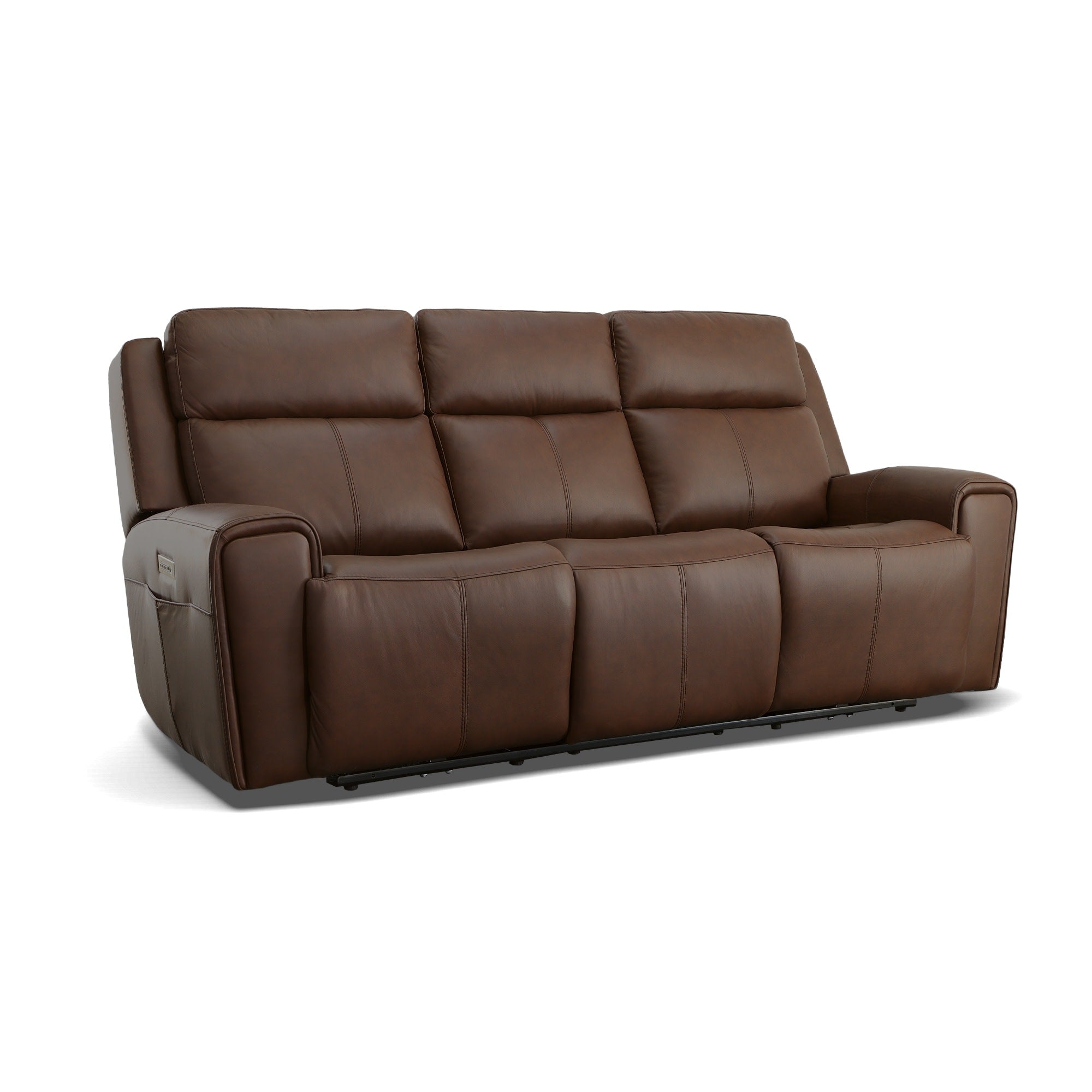 Barnett Leather Power Reclining Sofa with Power Headrests & Lumbar