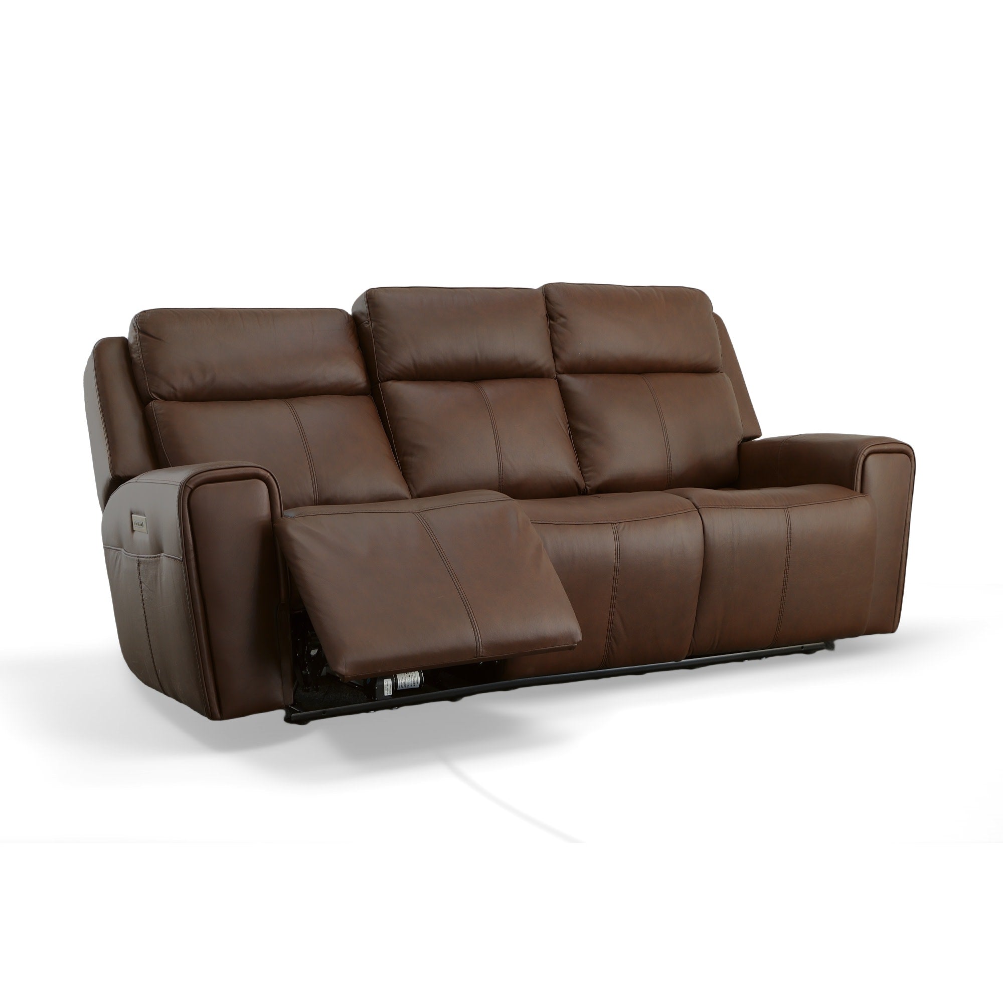 Barnett Leather Power Reclining Sofa with Power Headrests & Lumbar