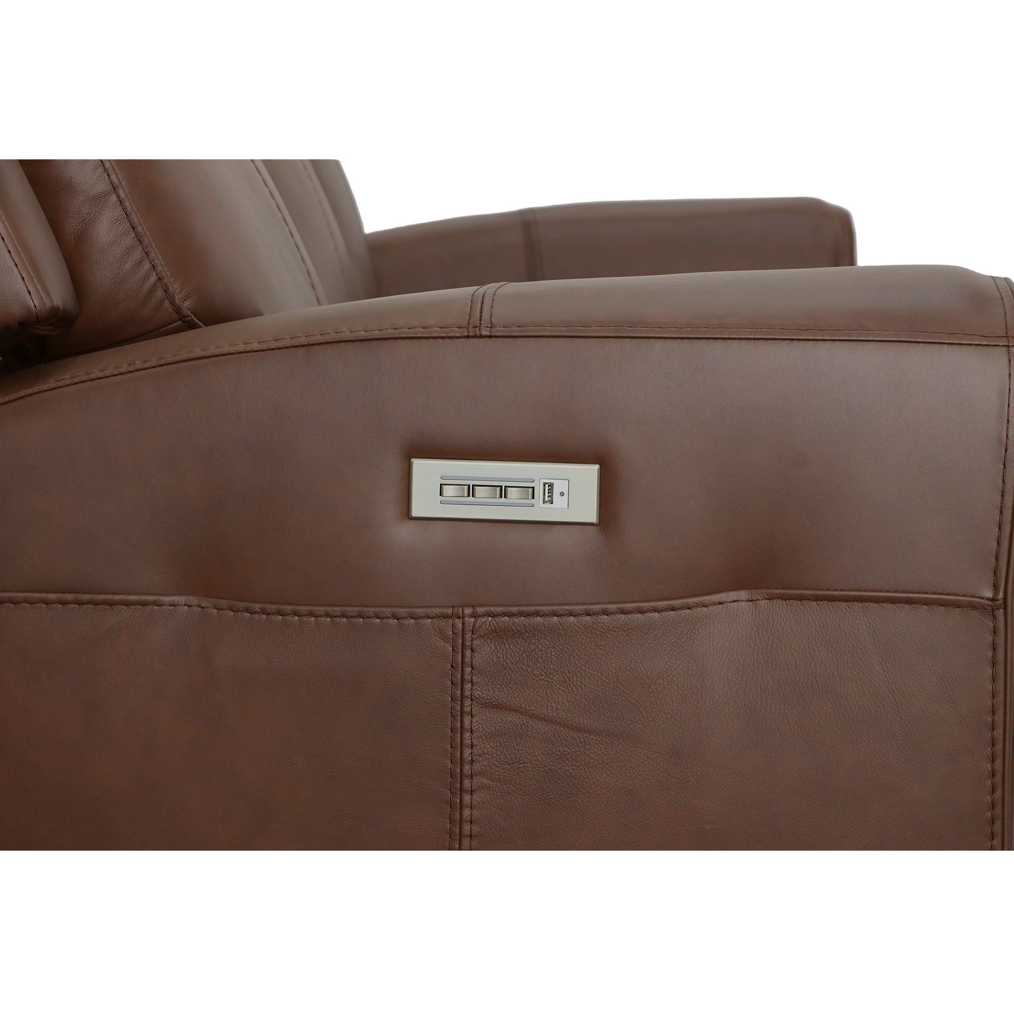 Barnett Leather Power Reclining Sofa with Power Headrests & Lumbar