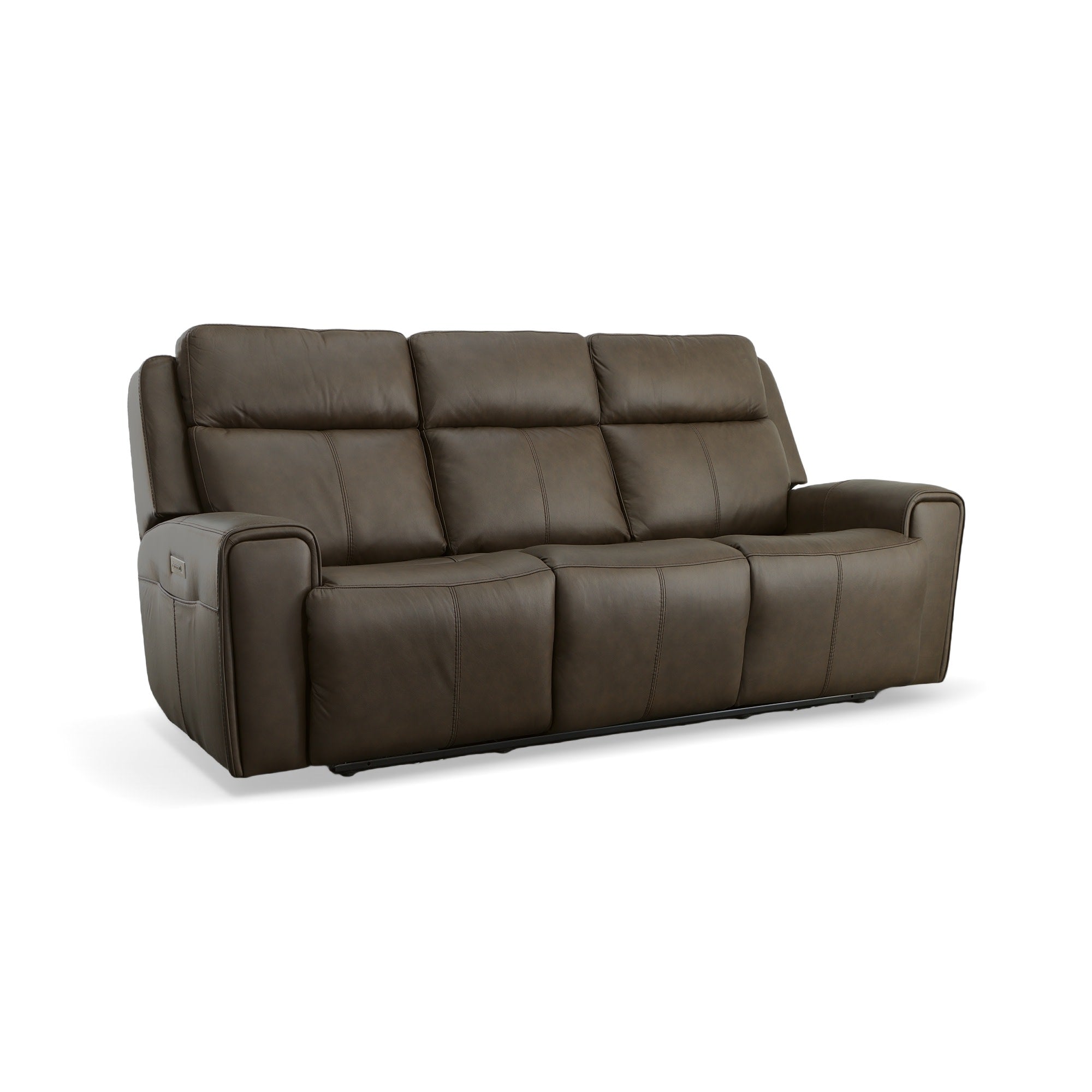 Barnett Leather Power Reclining Sofa with Power Headrests & Lumbar