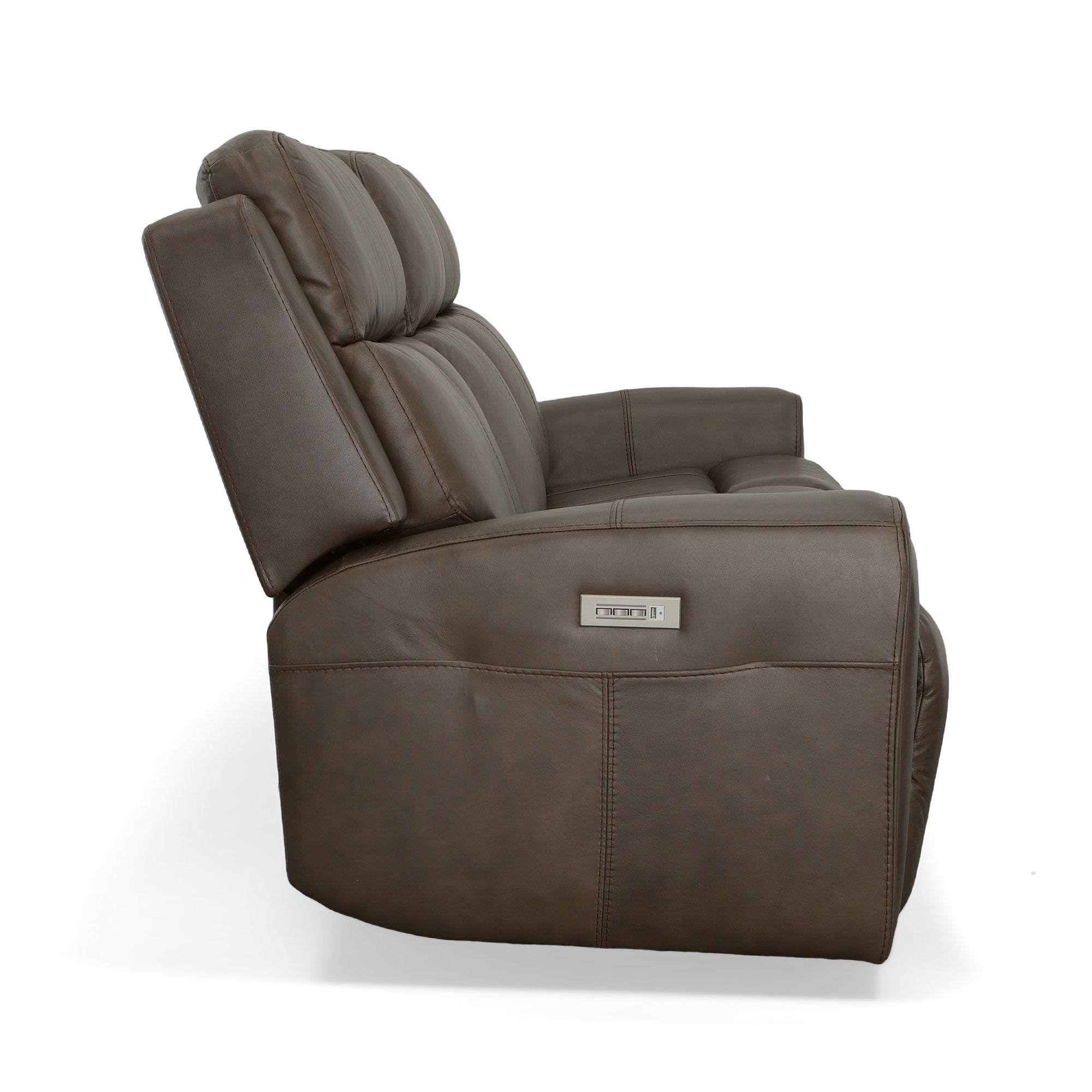 Barnett Leather Power Reclining Sofa with Power Headrests & Lumbar