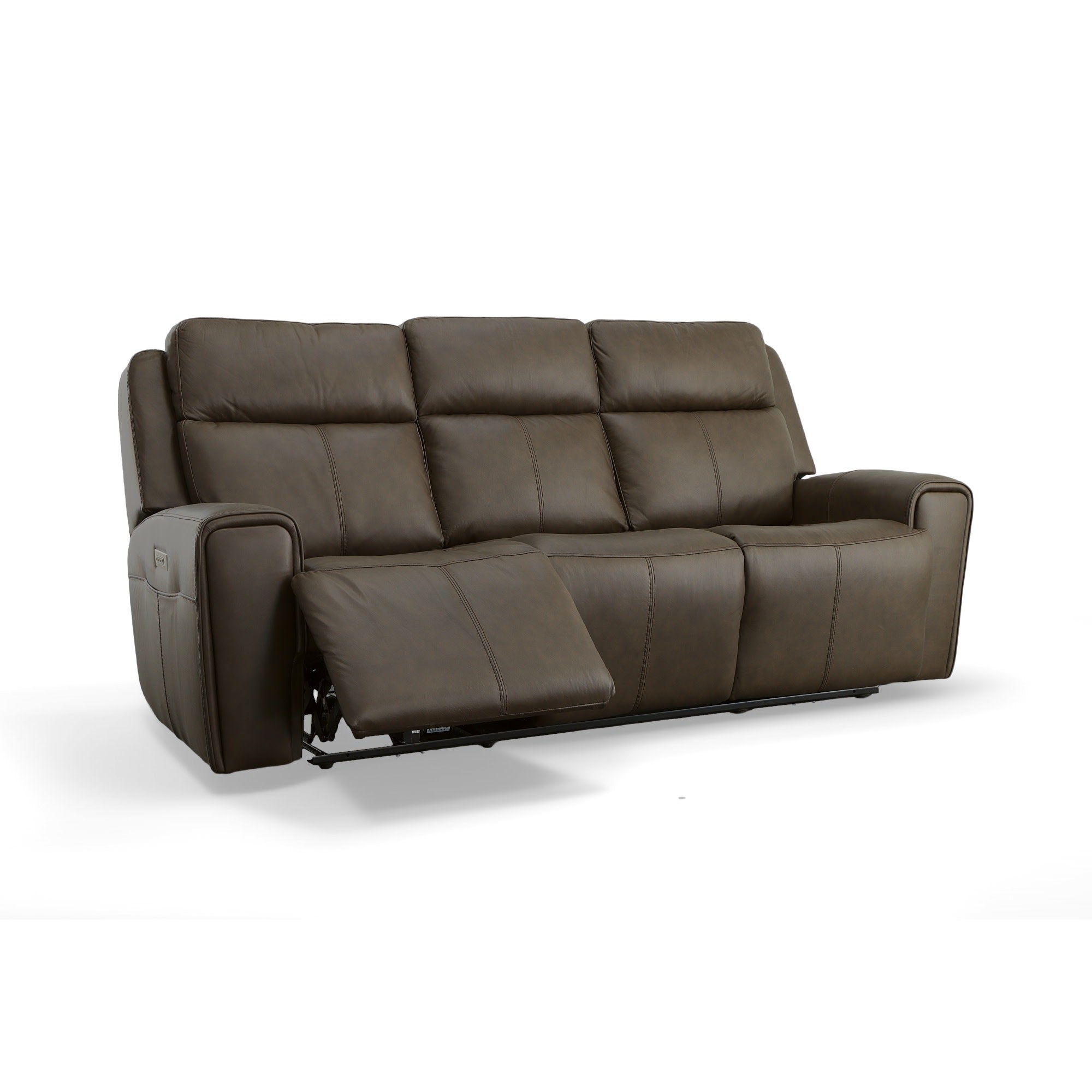 Barnett Leather Power Reclining Sofa with Power Headrests & Lumbar