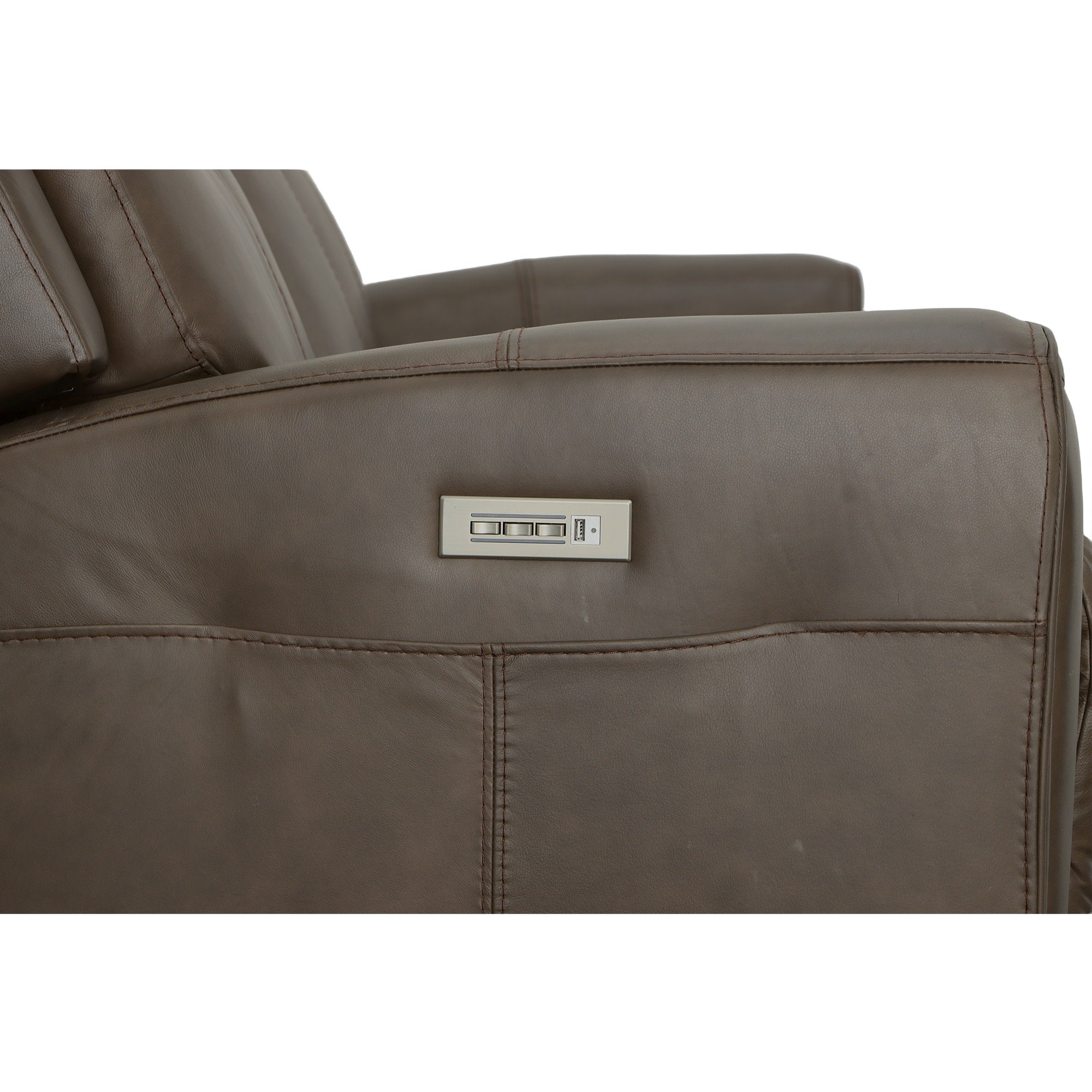 Barnett Leather Power Reclining Sofa with Power Headrests & Lumbar