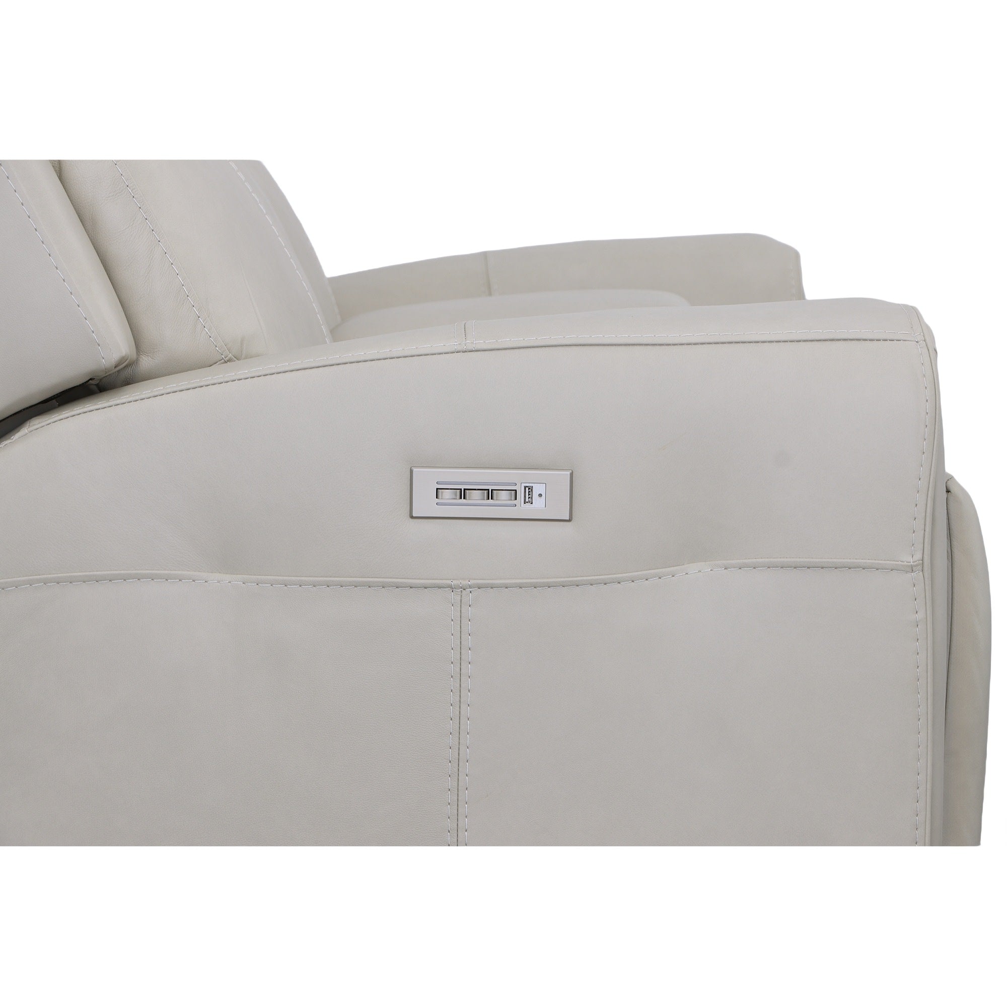 Barnett Leather Power Reclining Loveseat with Console, Power Headrests & Lumbar