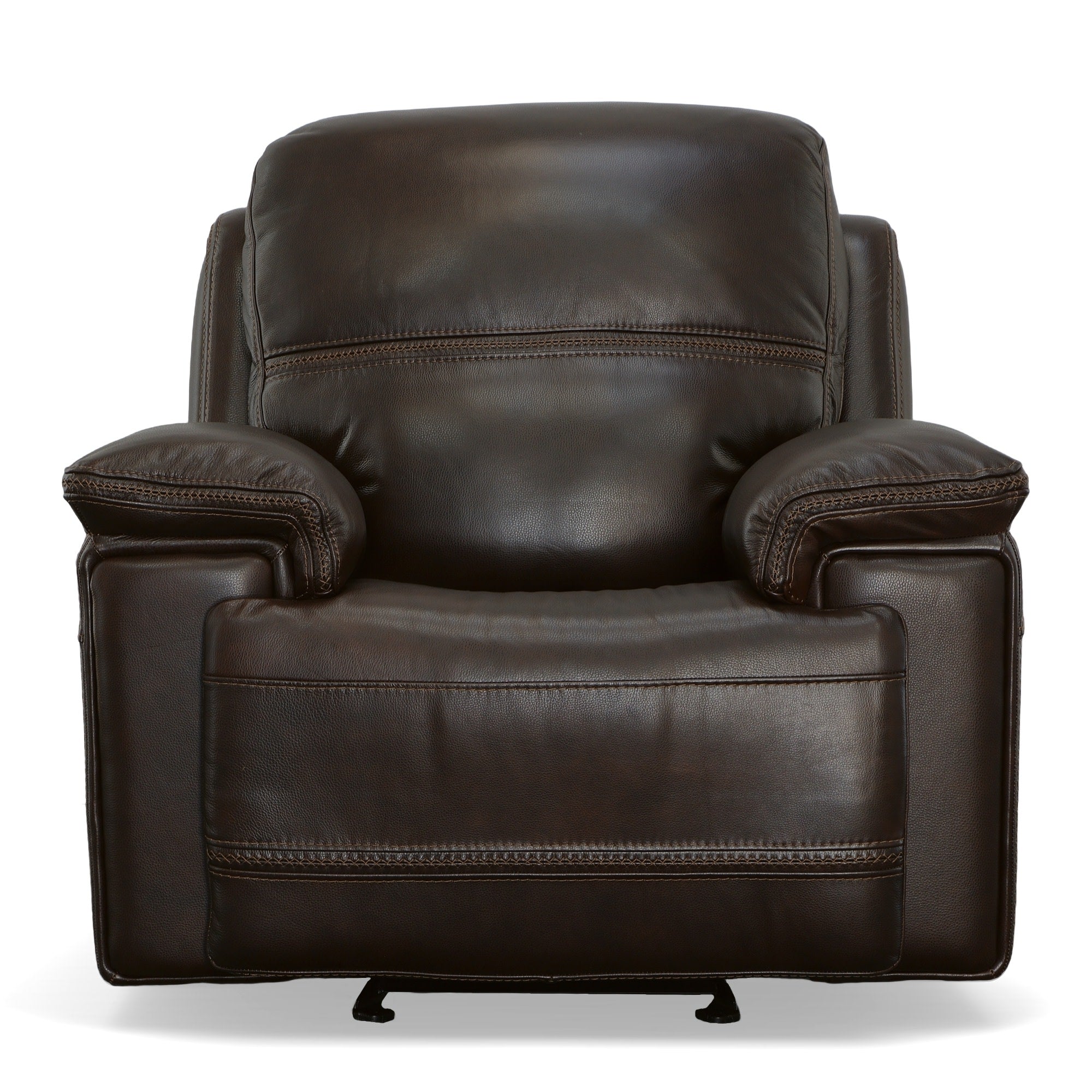 Fenwick Dark Chocolate Leather Power Gliding Recliner with Power Headrest