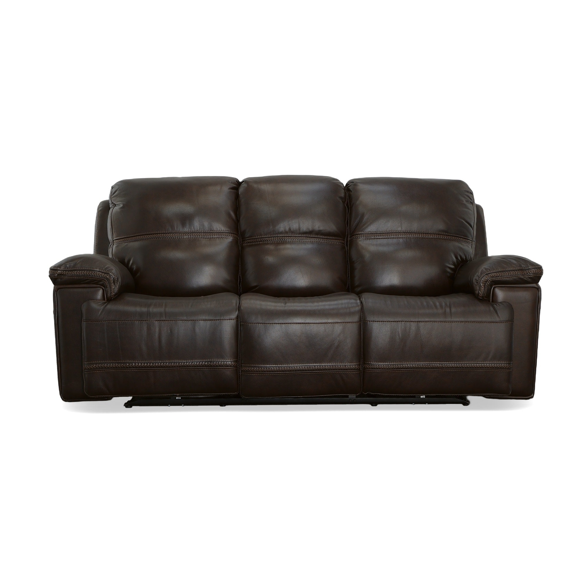 Fenwick Dark Chocolate Leather Power Reclining Sofa with Power Headrests