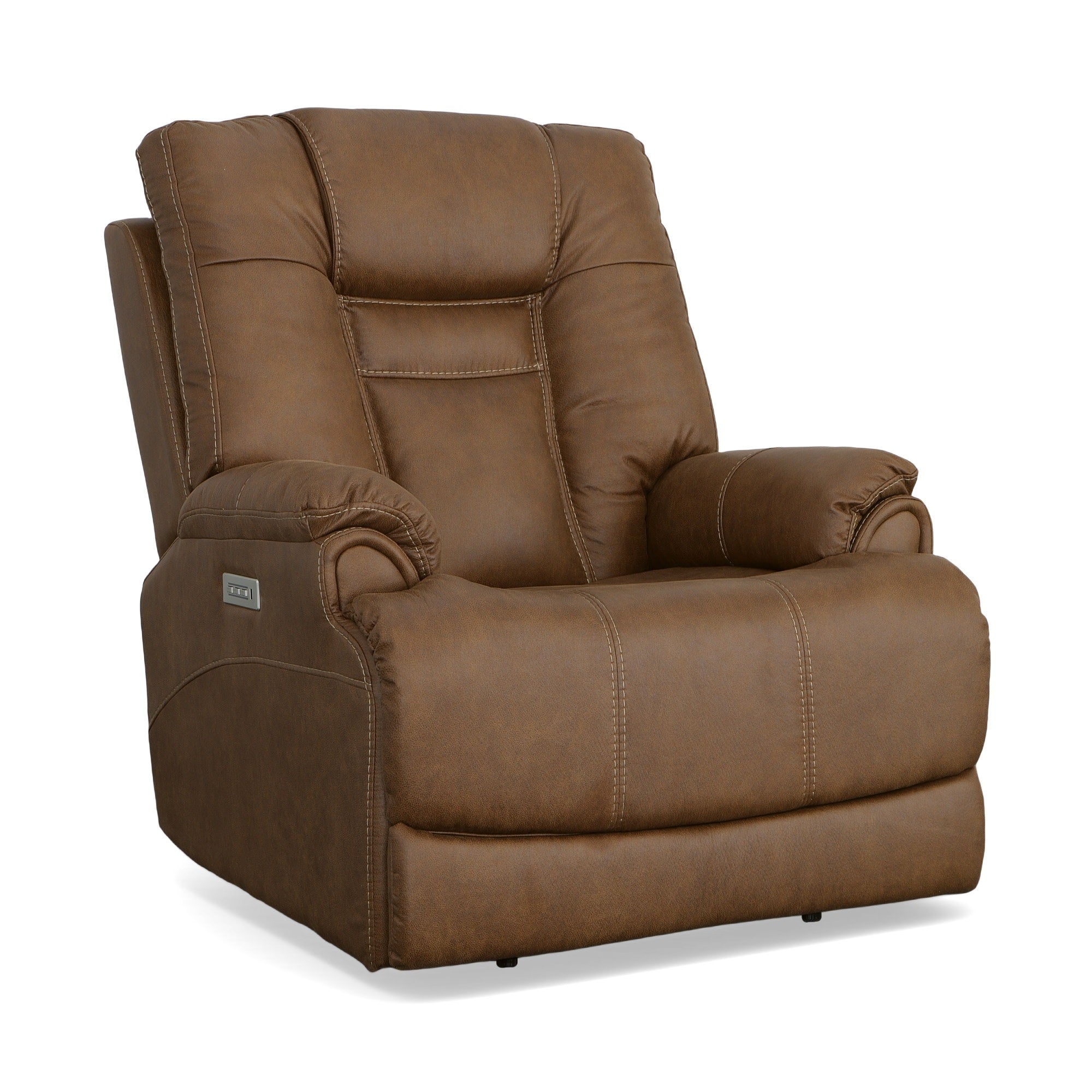 Marley Sepia Fabric Power Recliner with Power Headrest