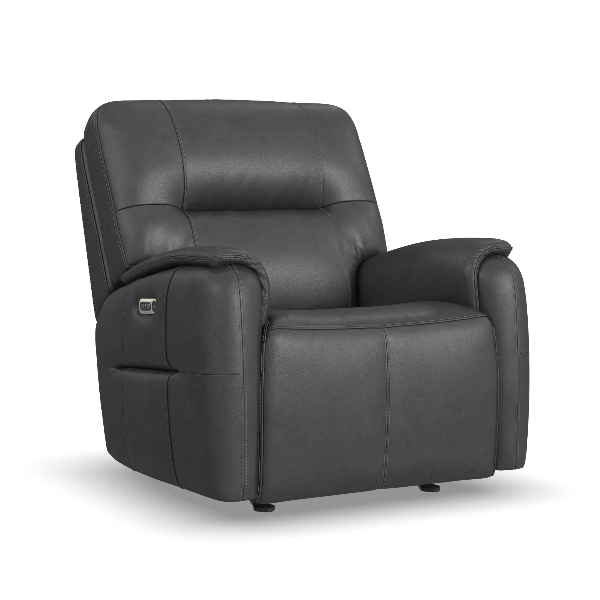 Wilson Thunder Leather Power Gliding Recliner with Power Headrest