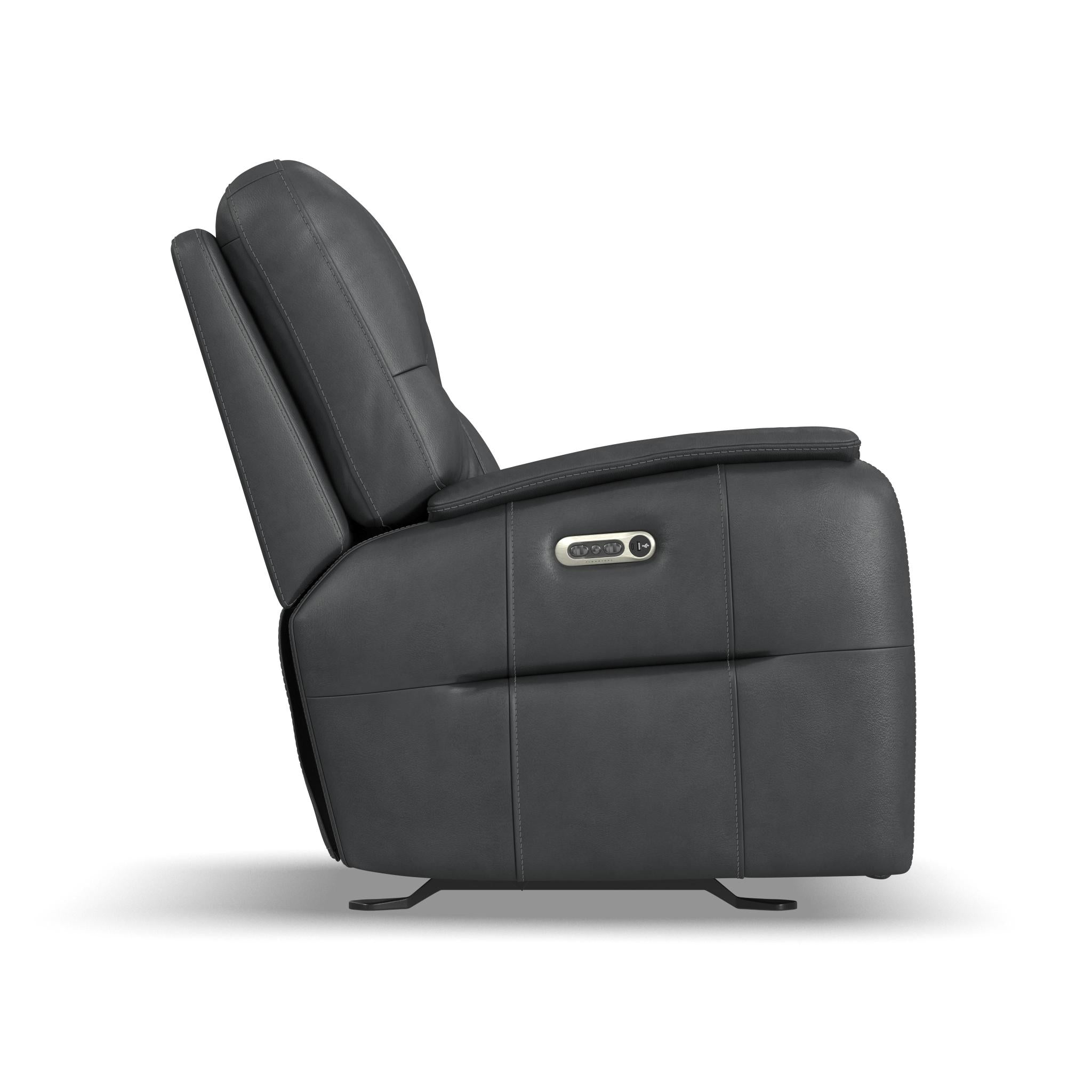 Wilson Thunder Leather Power Gliding Recliner with Power Headrest