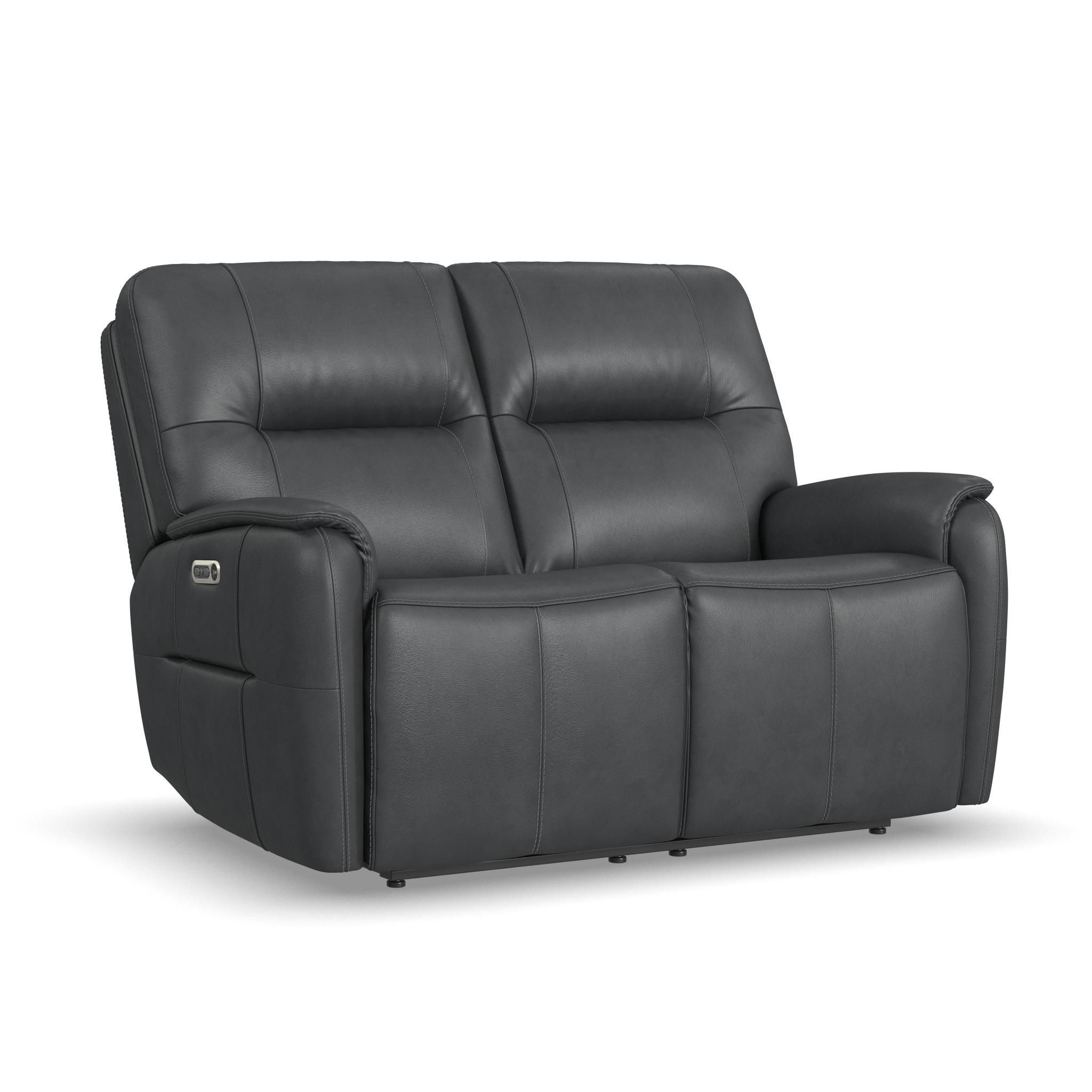 Wilson Thunder Leather Power Reclining Loveseat with Power Headrests