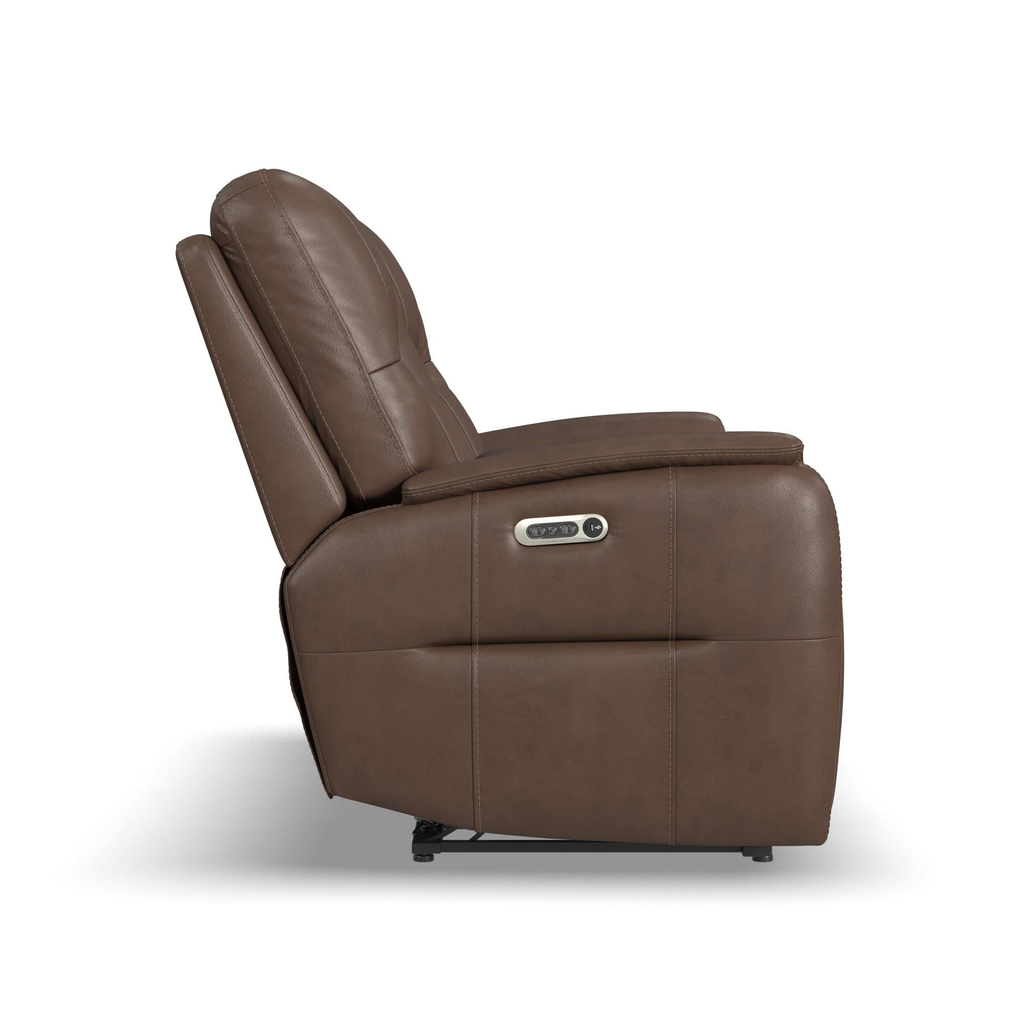 Wilson Café Leather Power Reclining Loveseat with Console and Power Headrests