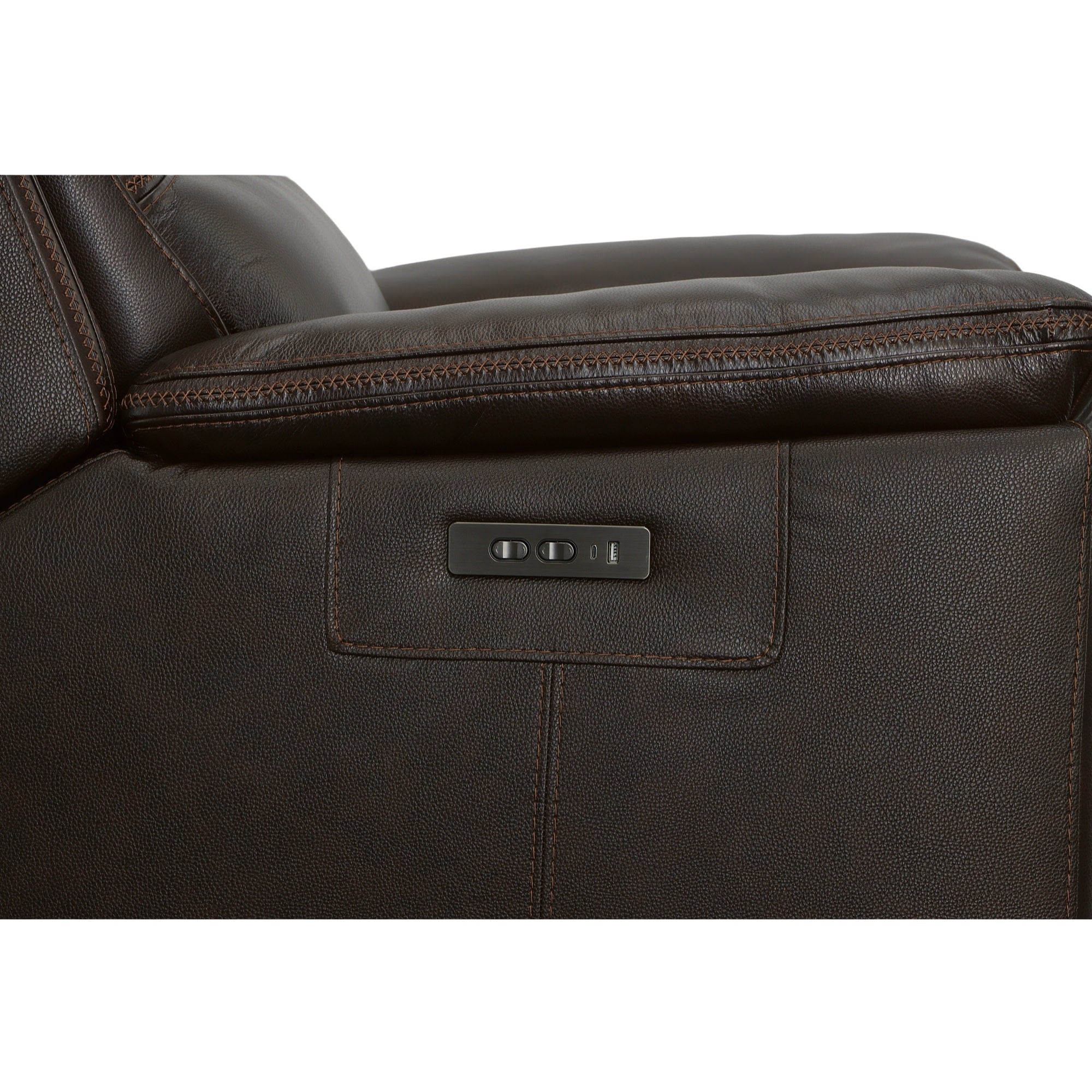 Jackson Dark Brown Leather Power Recliner with Power Headrest