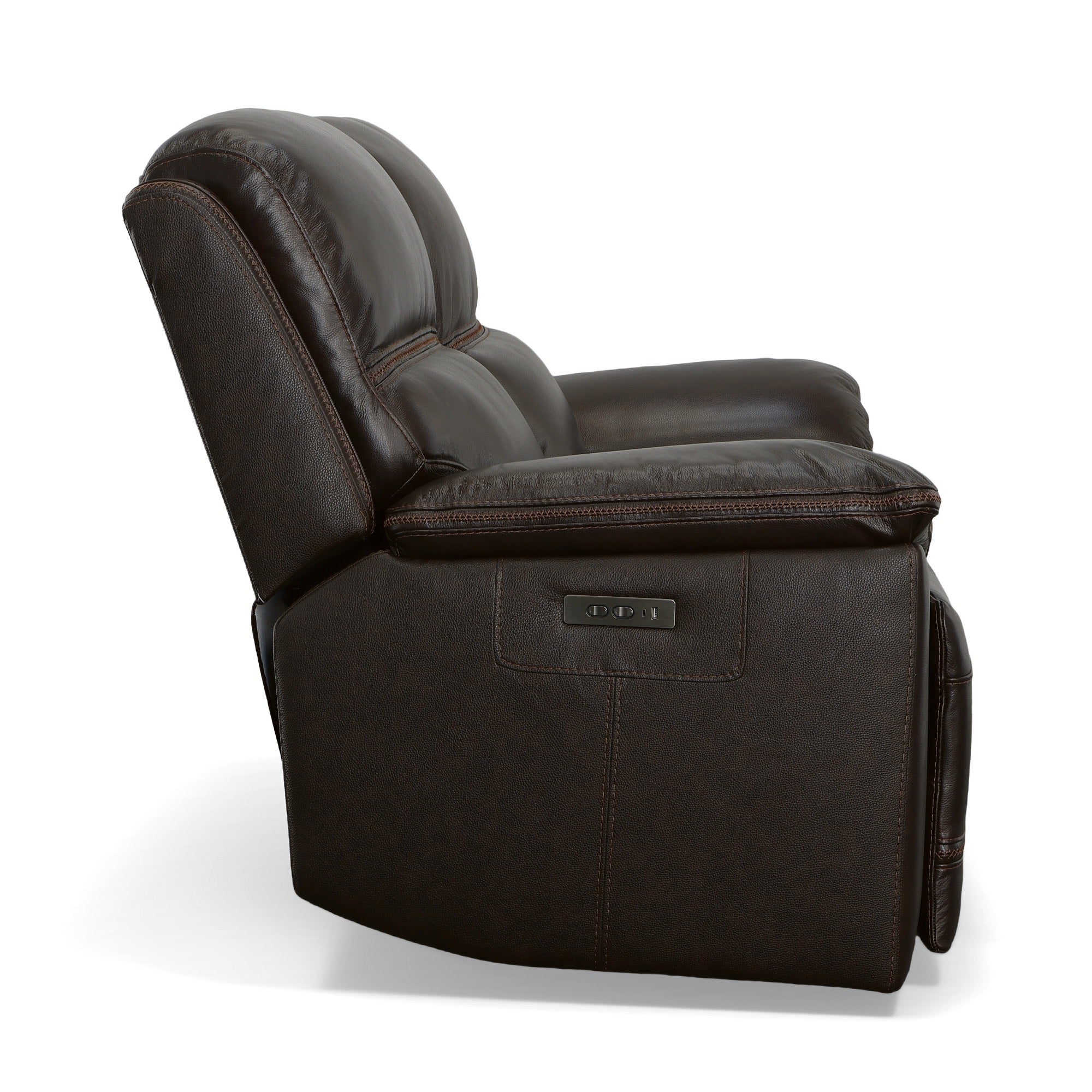 Jackson Dark Brown Leather Power Reclining Loveseat with Power Headrests