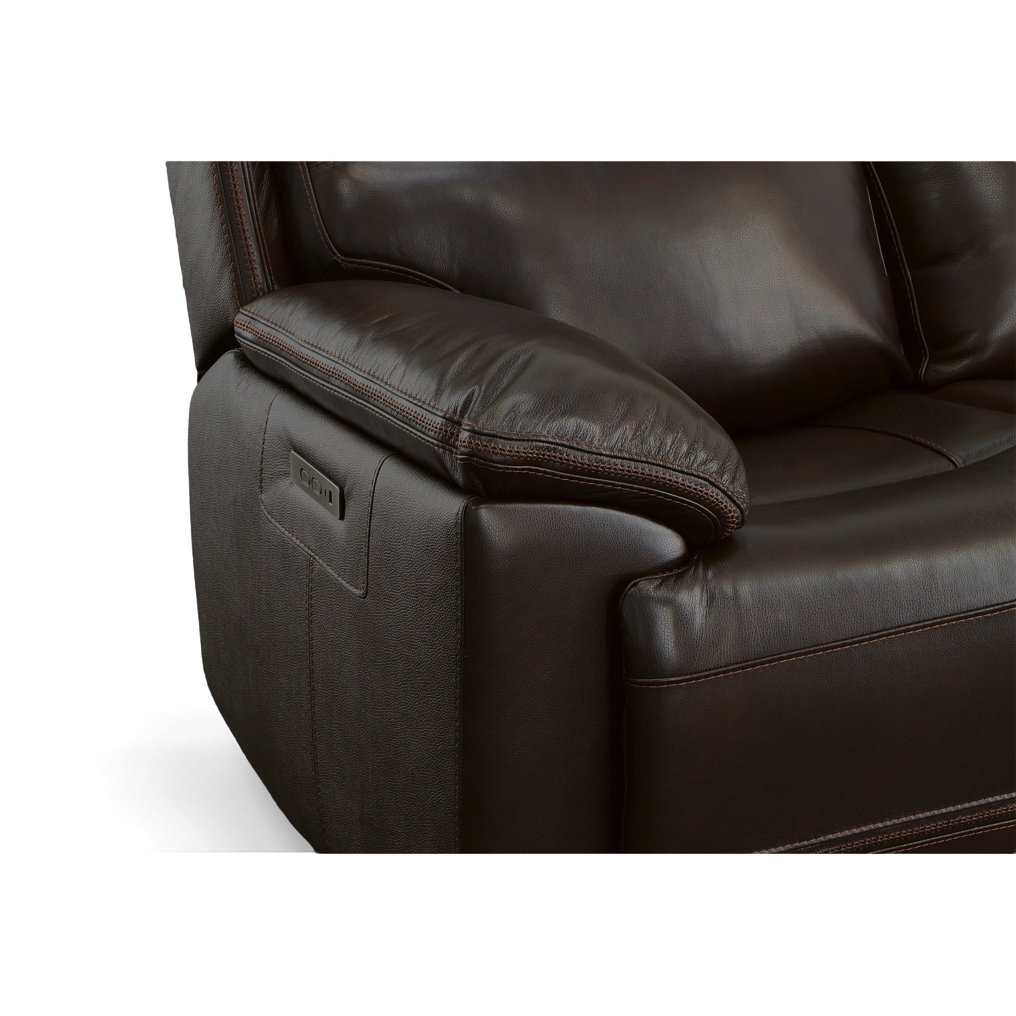 Jackson Dark Brown Leather Power Reclining Loveseat with Power Headrests