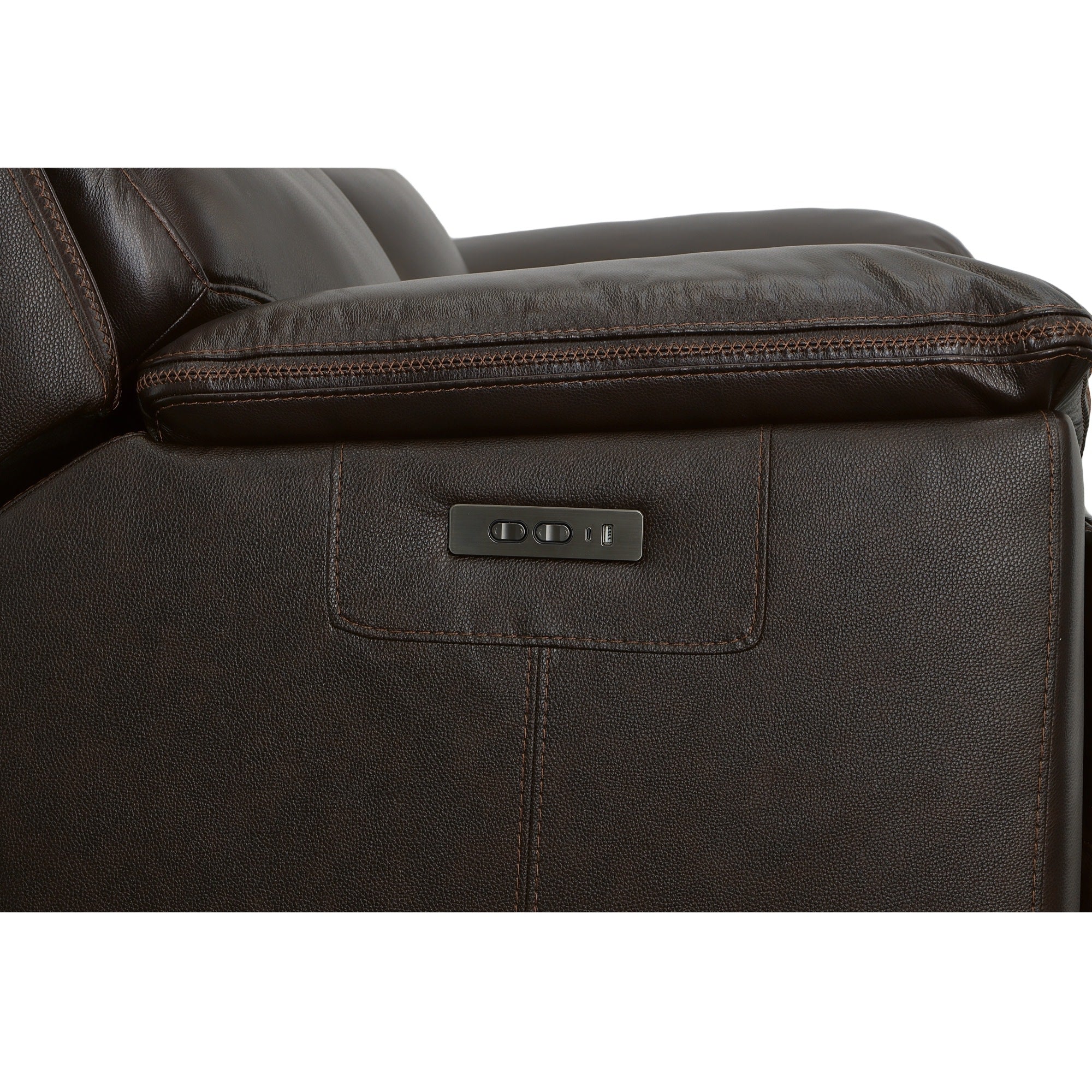 Jackson Dark Brown Leather Power Reclining Loveseat with Power Headrests