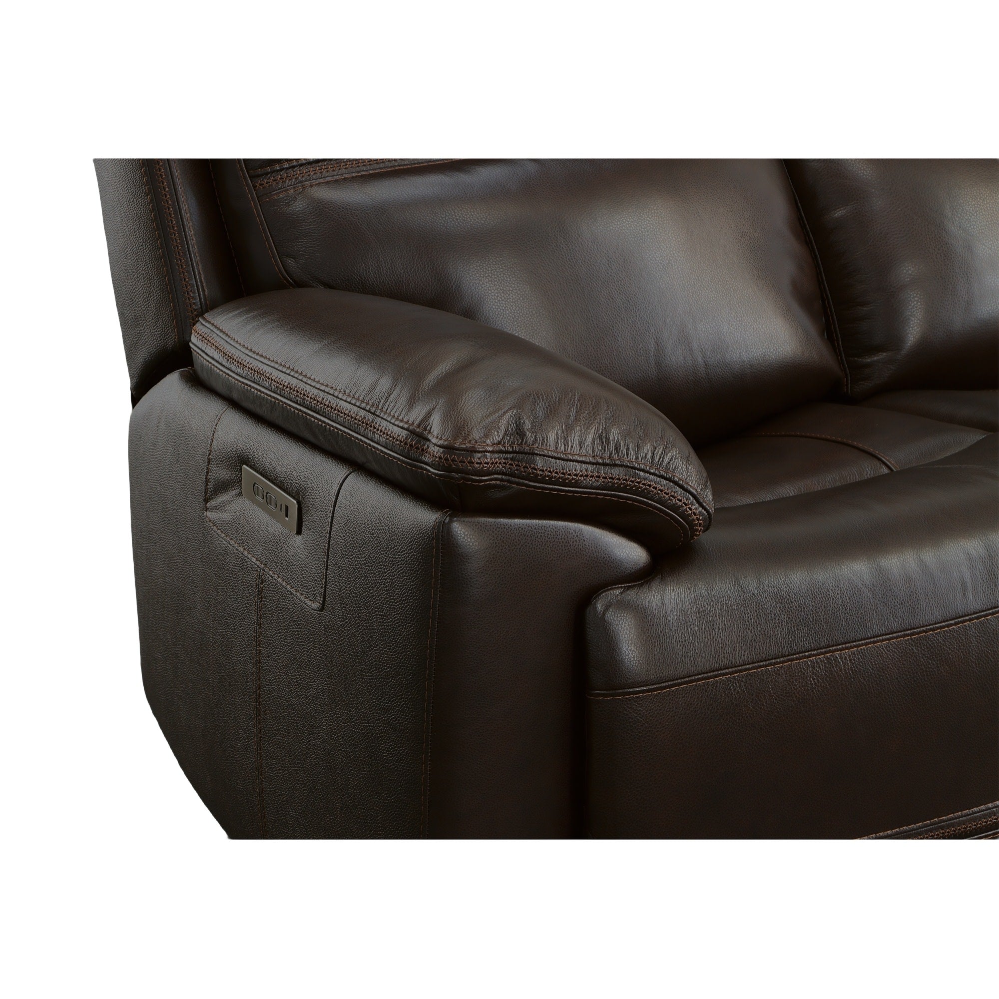 Jackson Dark Brown Leather Power Reclining Sofa with Power Headrests