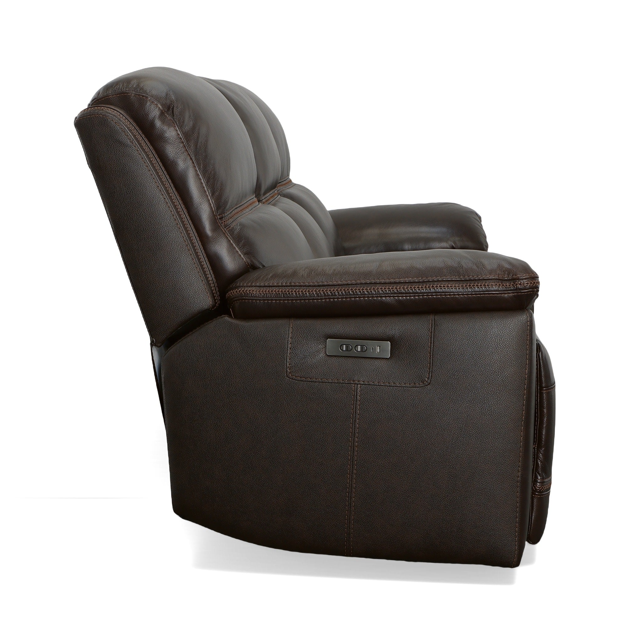 Jackson Dark Brown Leather Power Reclining Sofa with Power Headrests