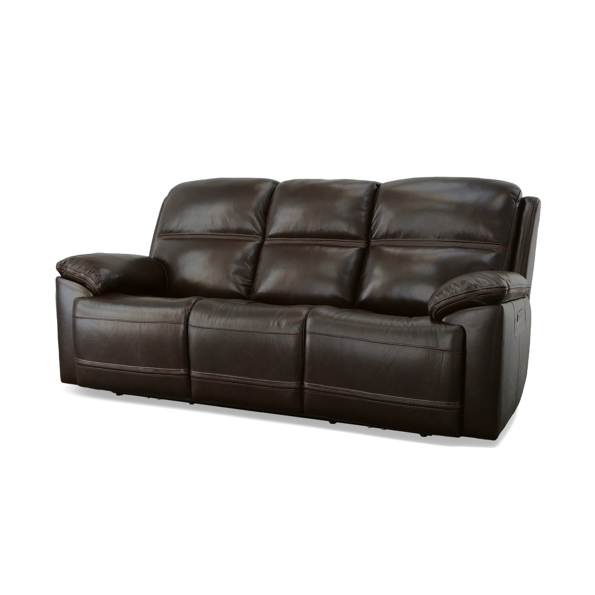 Jackson Dark Brown Leather Power Reclining Sofa with Power Headrests