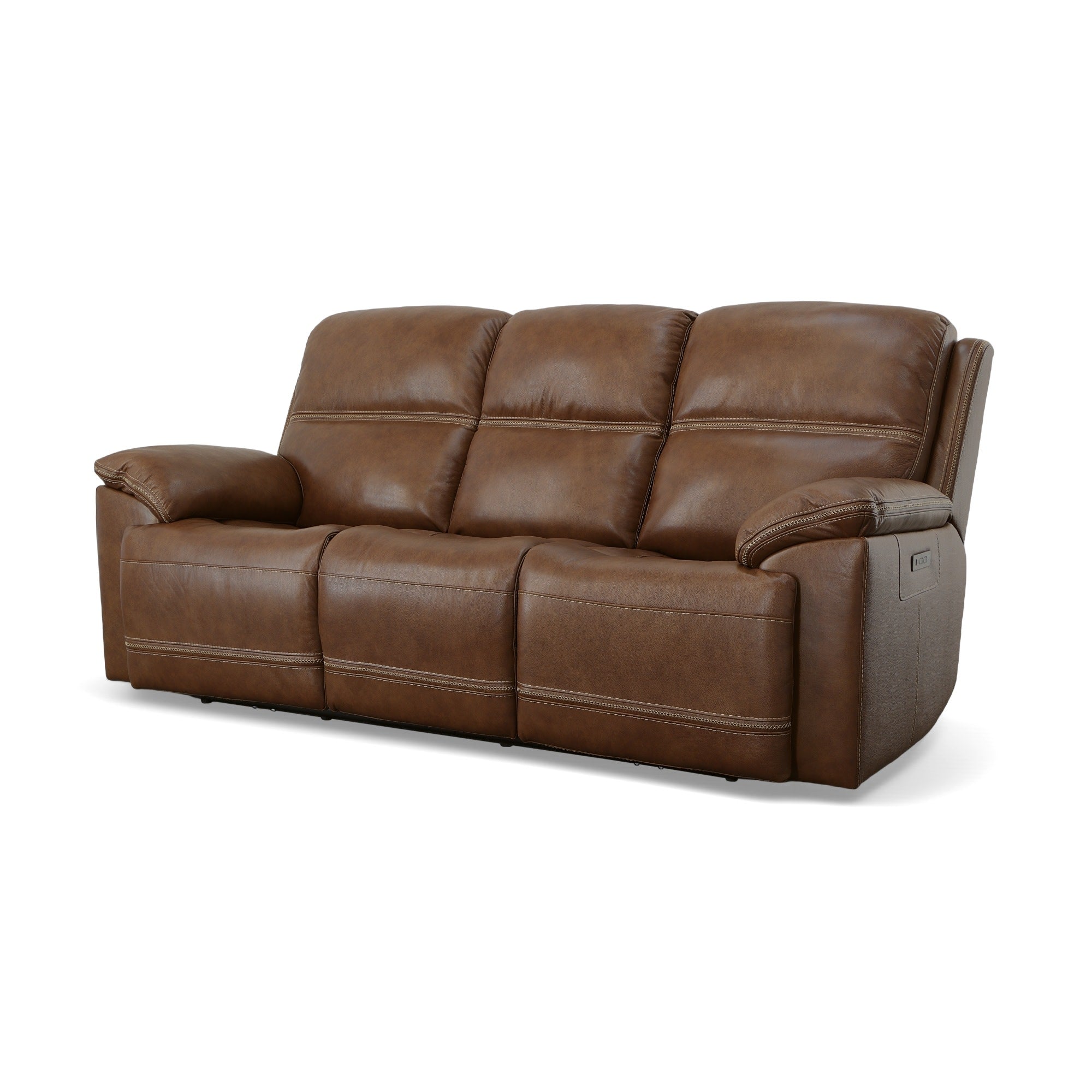 Jackson Whiskey Leather Power Reclining Sofa with Power Headrests