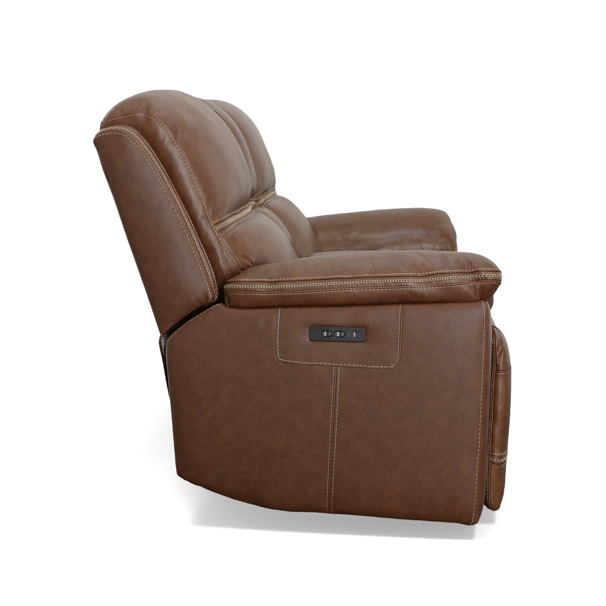 Jackson Whiskey Leather Power Reclining Loveseat with Console & Power Headrests