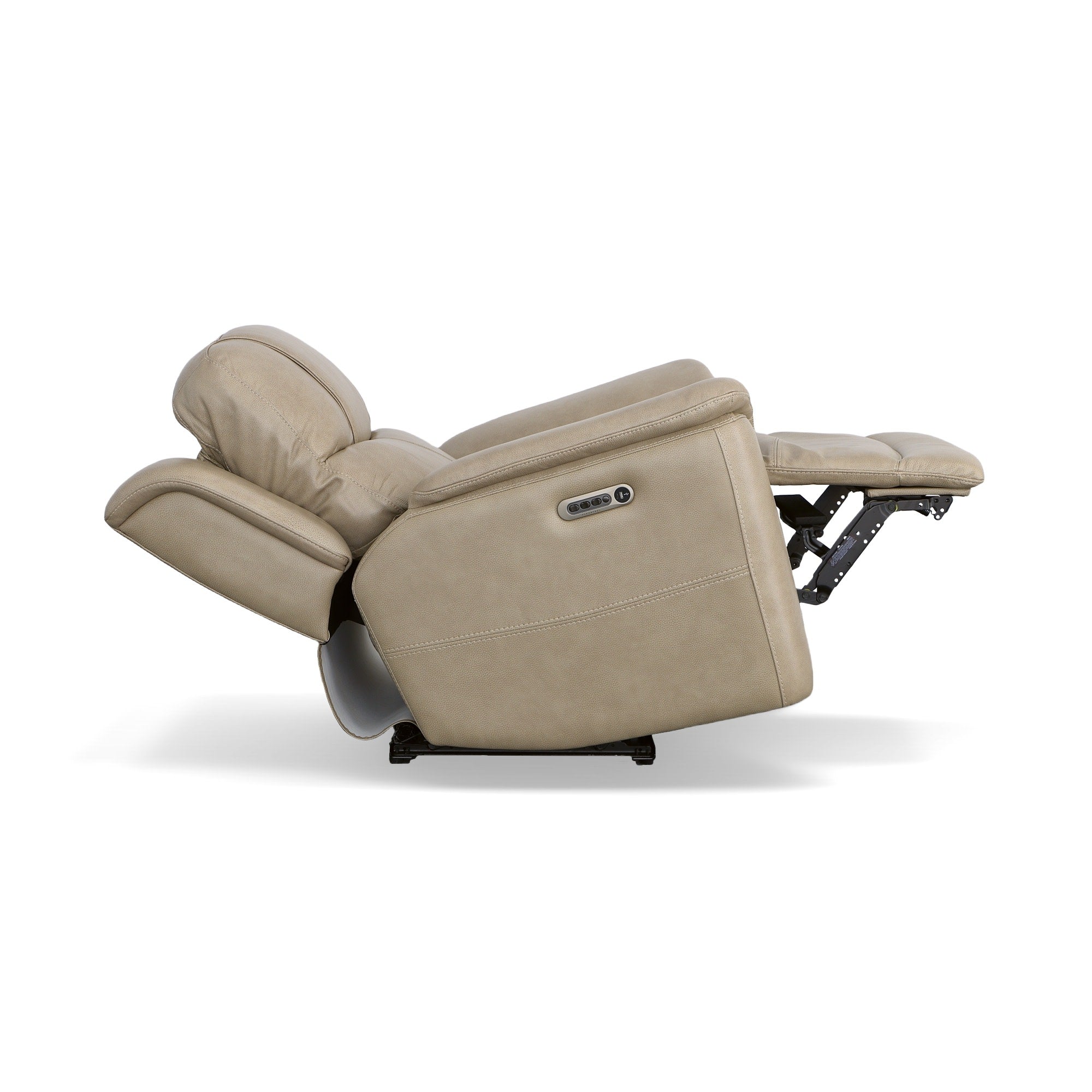 Crew Pebble Leather Power Recliner with Power Headrest & Lumbar