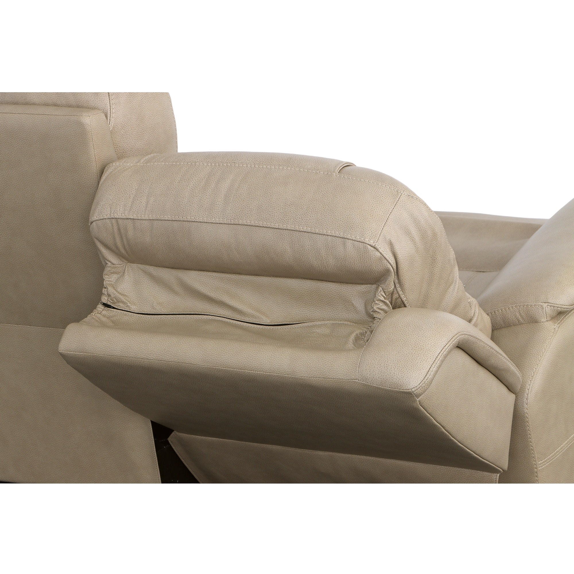 Crew Pebble Leather Power Reclining Sofa with Power Headrests & Lumbar