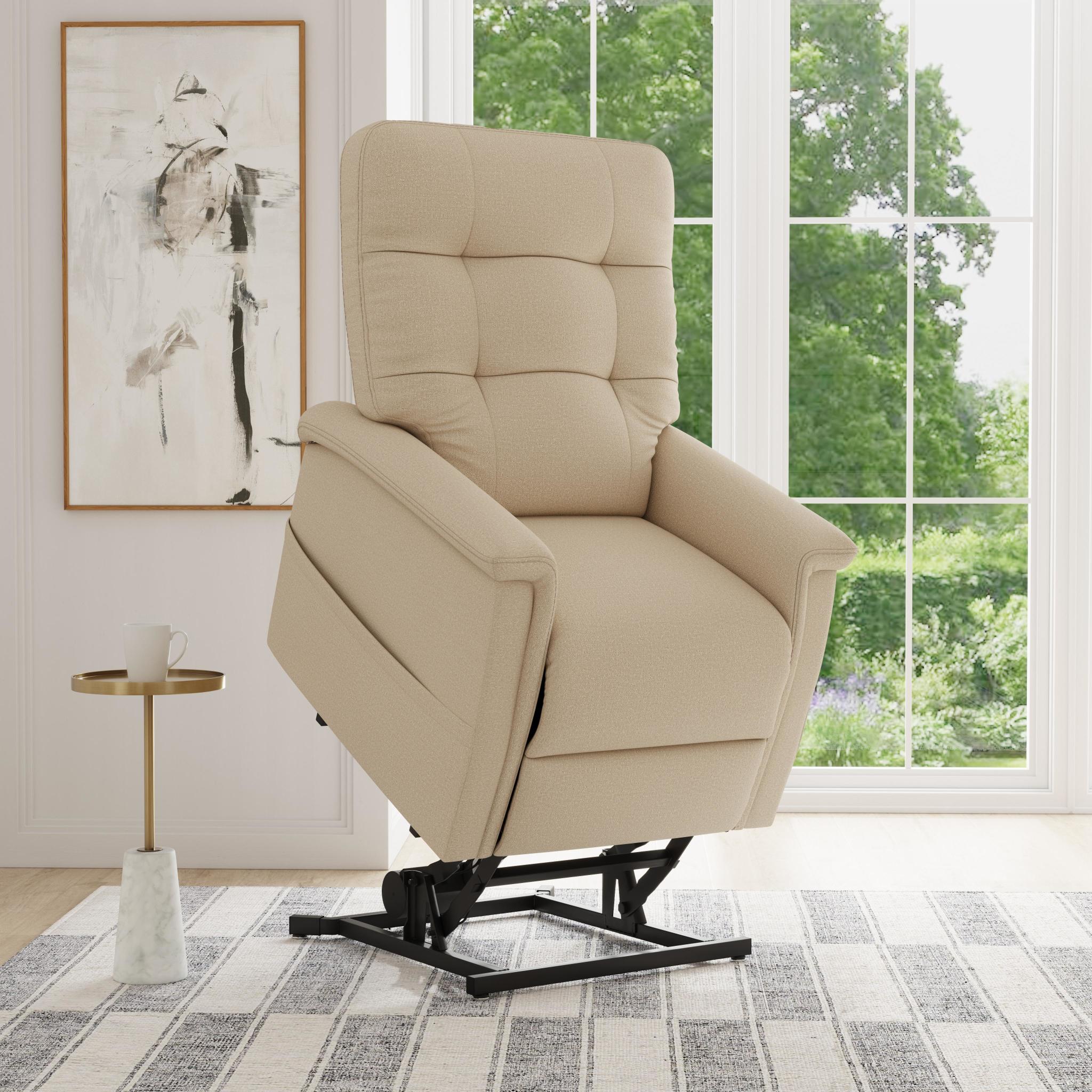 Diana Tan Fabric Power Lift Recliner