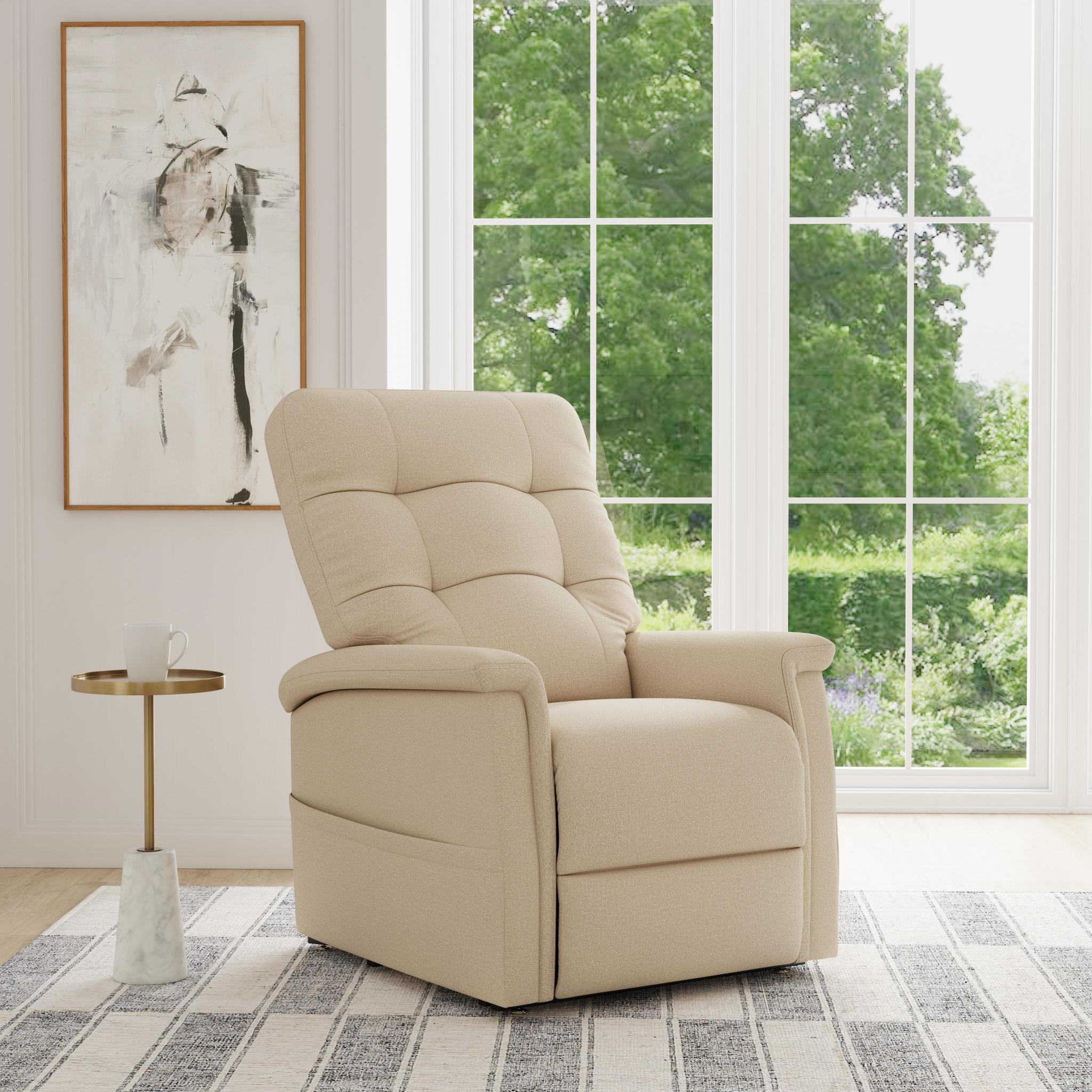 Diana Tan Fabric Power Lift Recliner