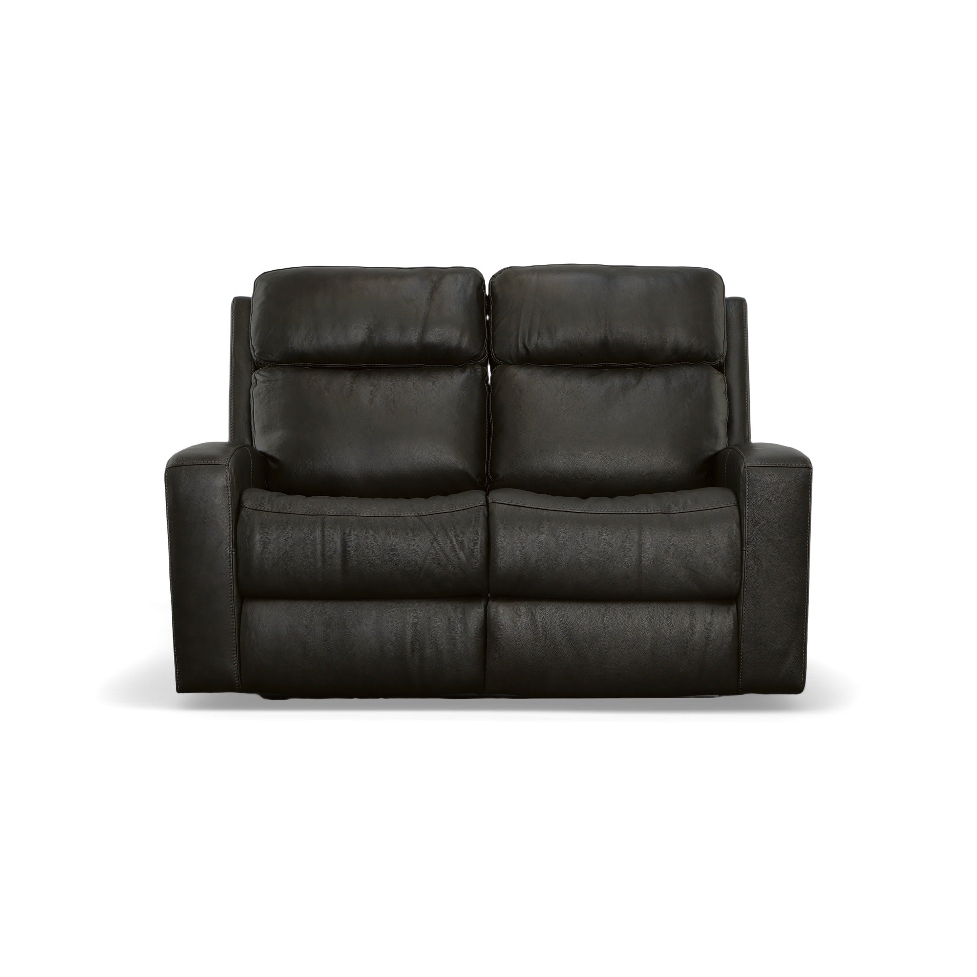 Cody Shadow Leather Power Reclining Loveseat with Power Headrests