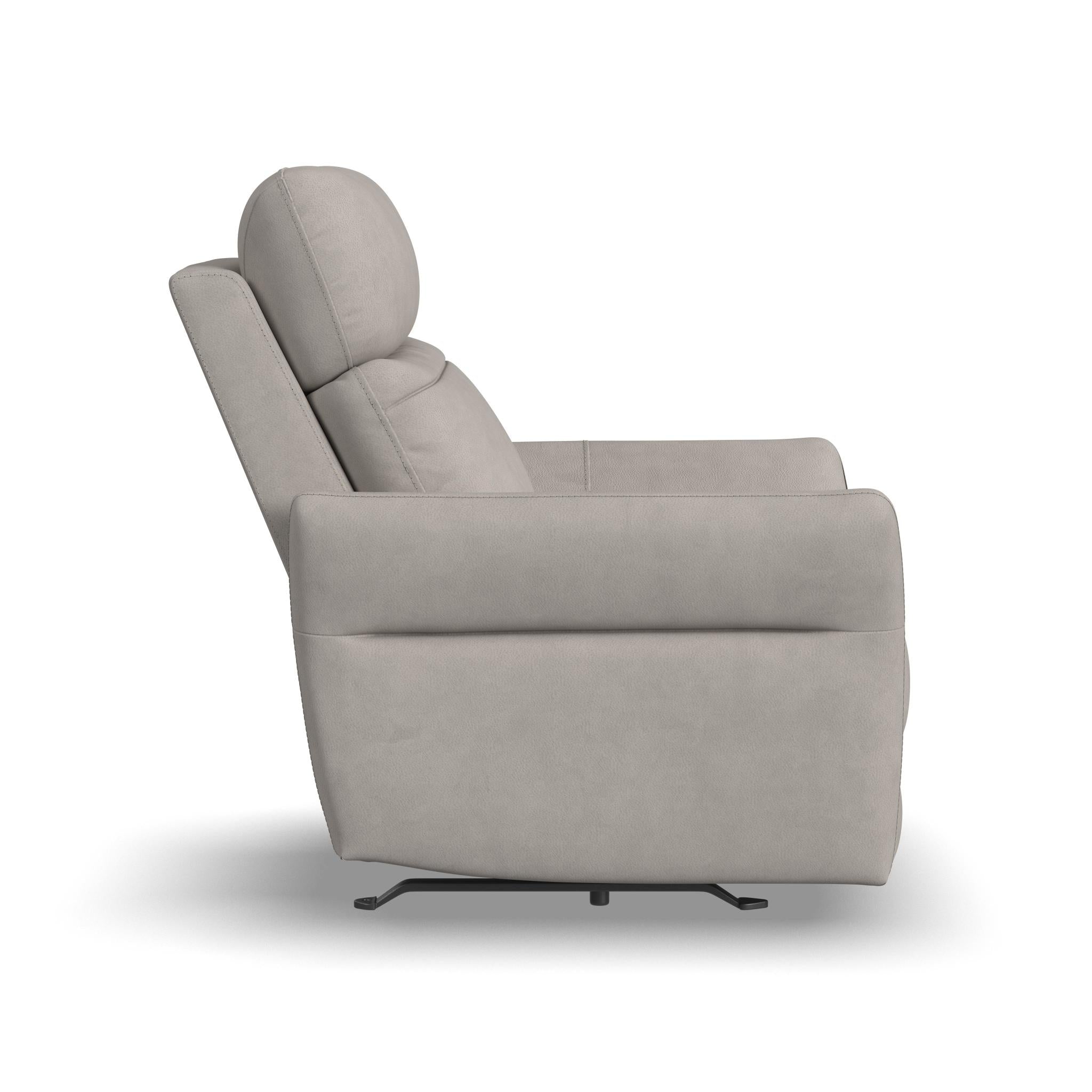 Artemis Dove Fabric Power Rocking Recliner with Power Headrest, Lumbar, Heat & Massage