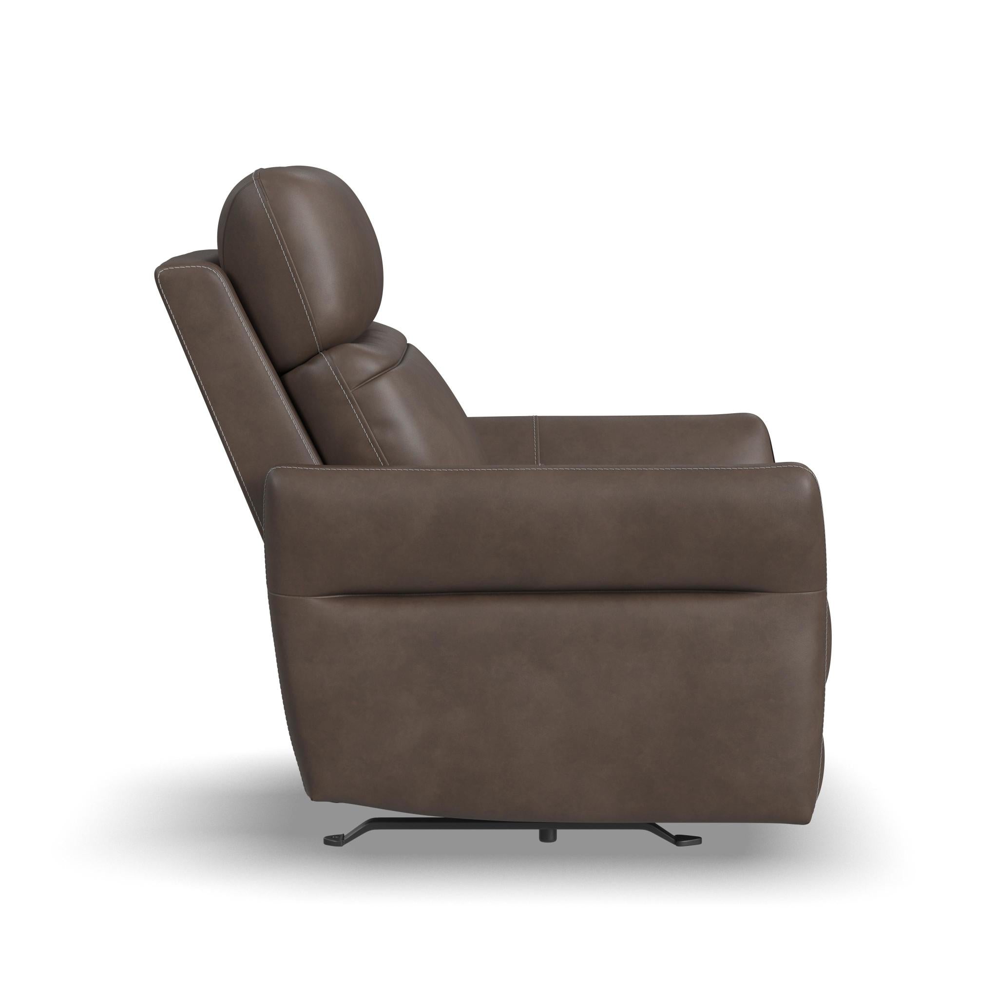 Artemis Cappuccino Fabric Power Rocking Recliner with Power Headrest, Lumbar, Heat & Massage