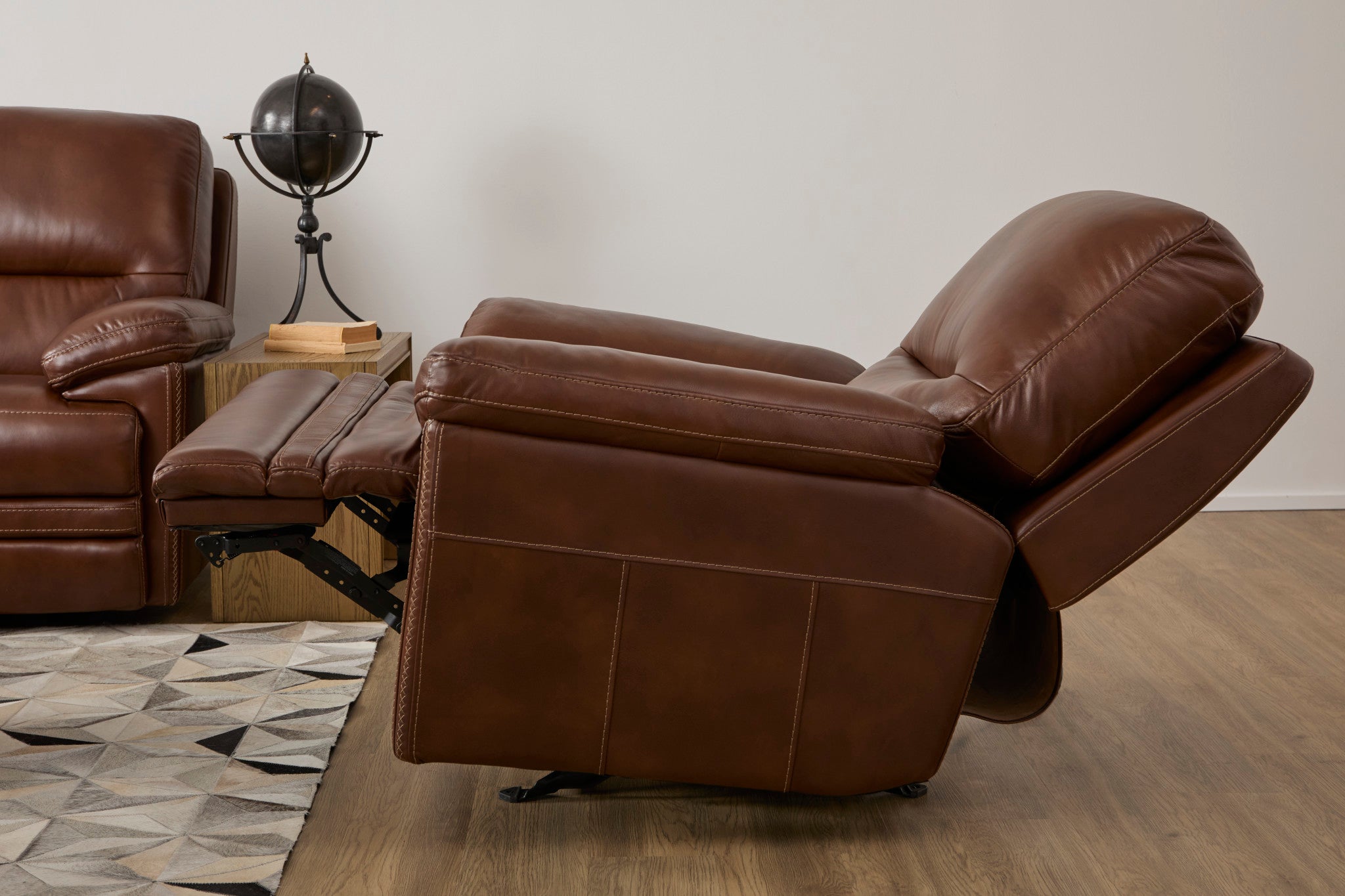 David Giotto Leather Power Gliding Recliner with Power Headrest & Lumbar