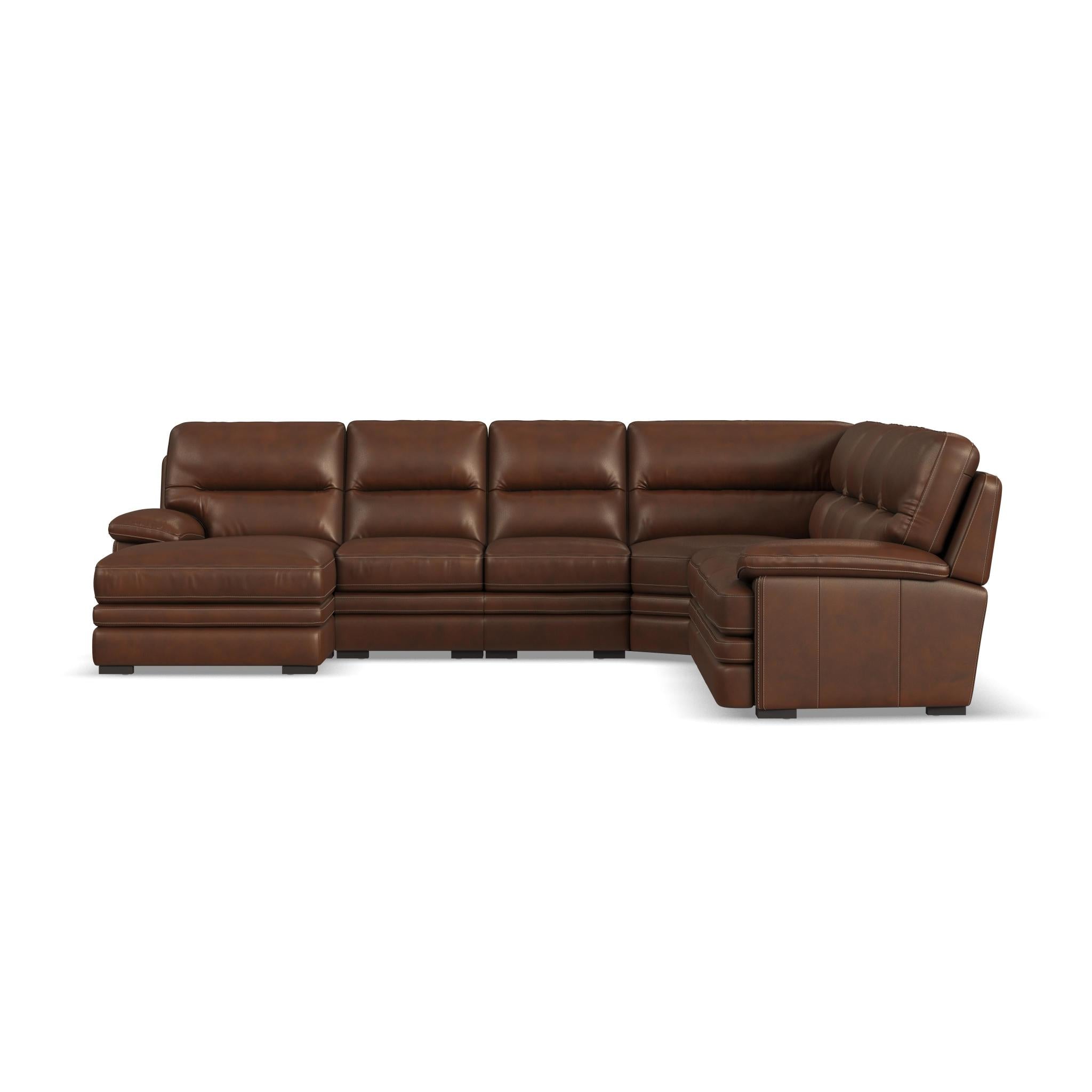 David Pecan Leather Sectional