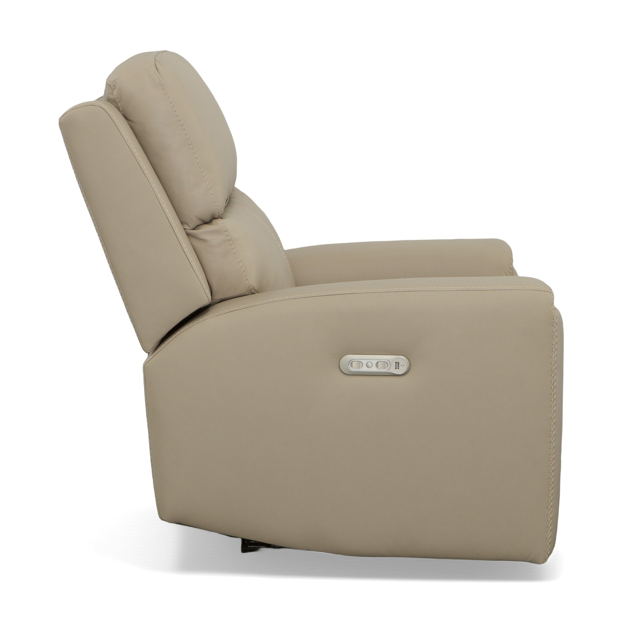 Jarvis Parchment Leather Power Recliner with Power Headrest