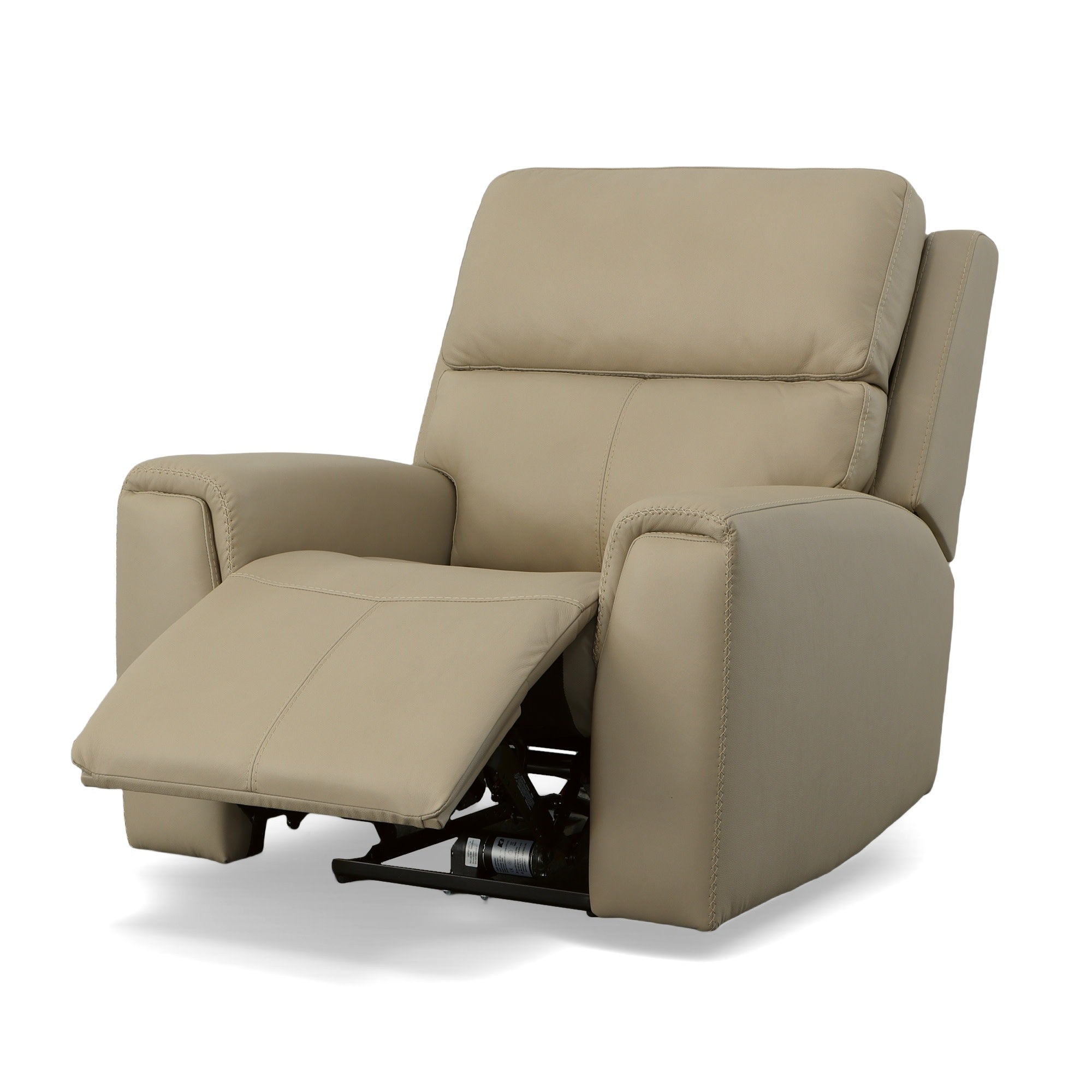 Jarvis Parchment Leather Power Recliner with Power Headrest