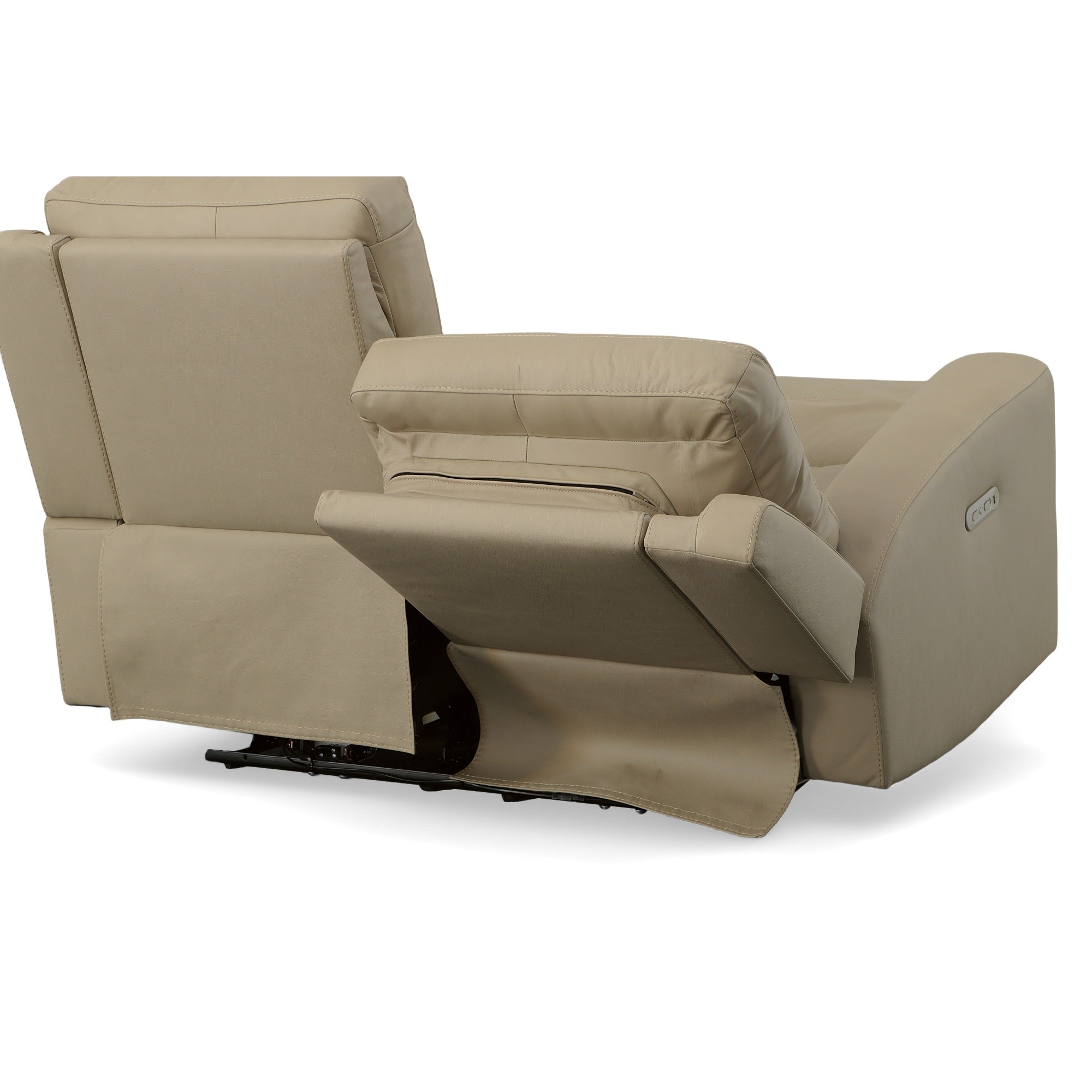 Jarvis Parchment Leather Power Reclining Loveseat with Power Headrests