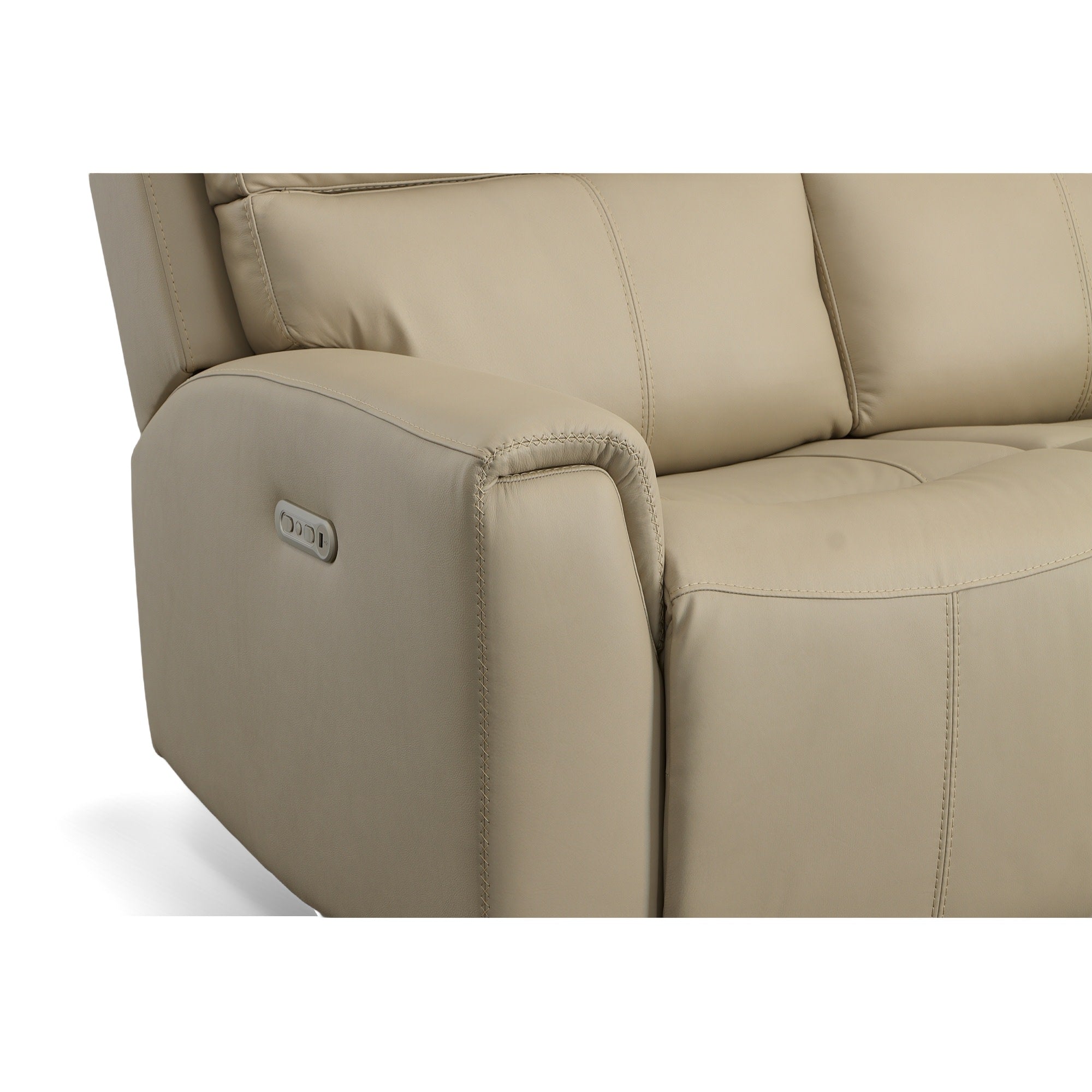 Jarvis Parchment Leather Power Reclining Loveseat with Power Headrests