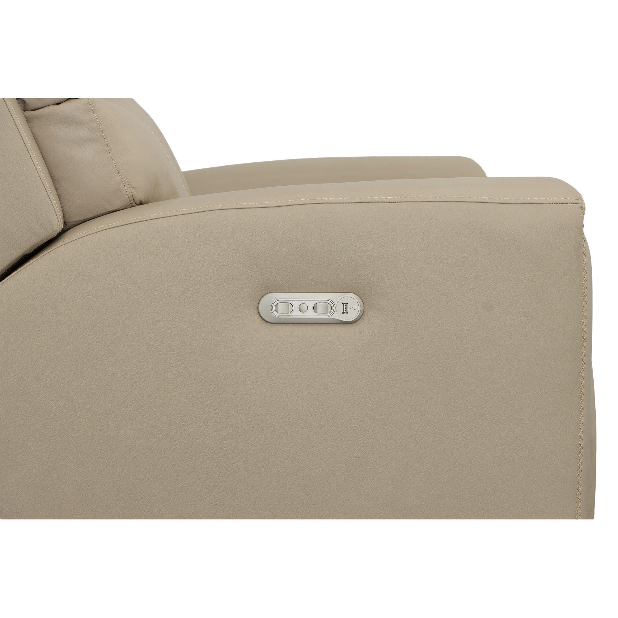 Jarvis Parchment Leather Power Reclining Loveseat with Power Headrests