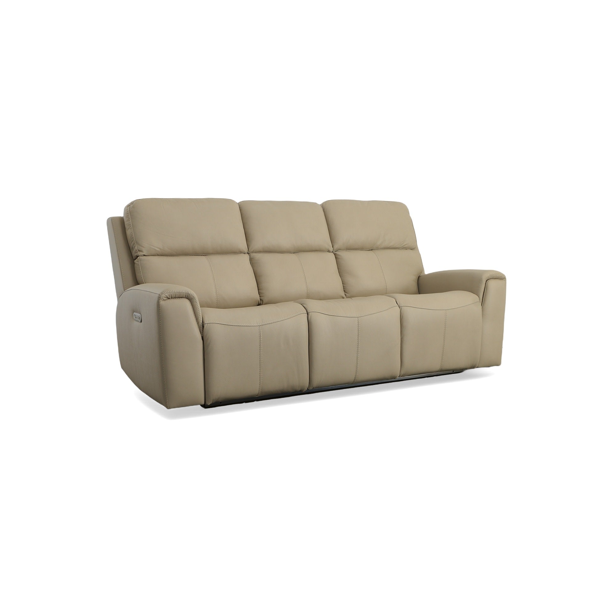 Jarvis Parchment Leather Power Reclining Sofa with Power Headrests