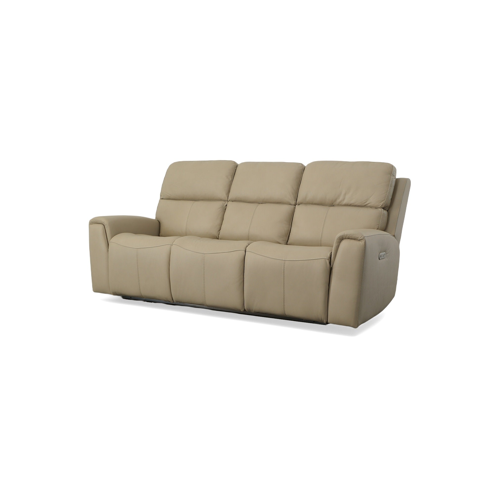 Jarvis Parchment Leather Power Reclining Sofa with Power Headrests