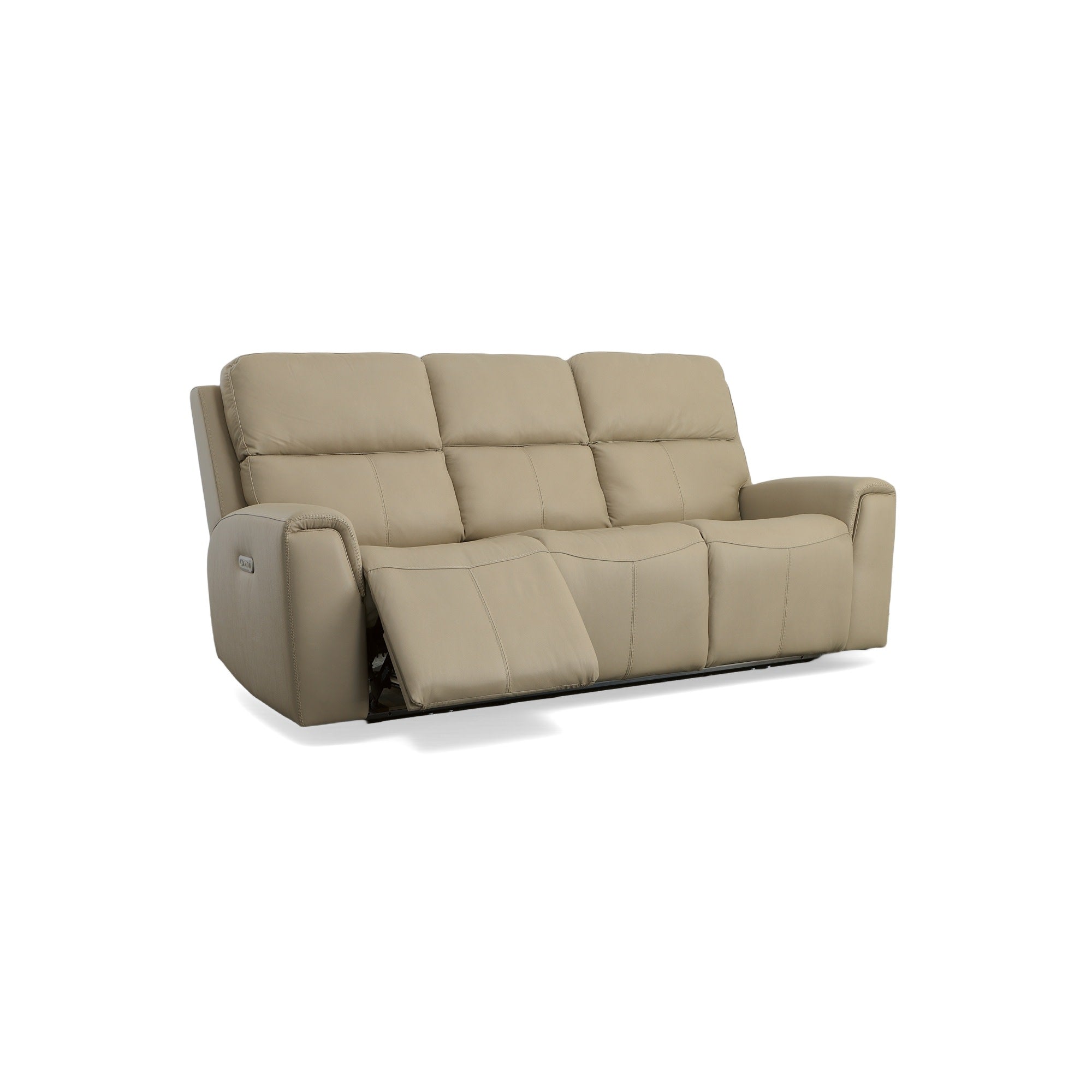 Jarvis Parchment Leather Power Reclining Sofa with Power Headrests